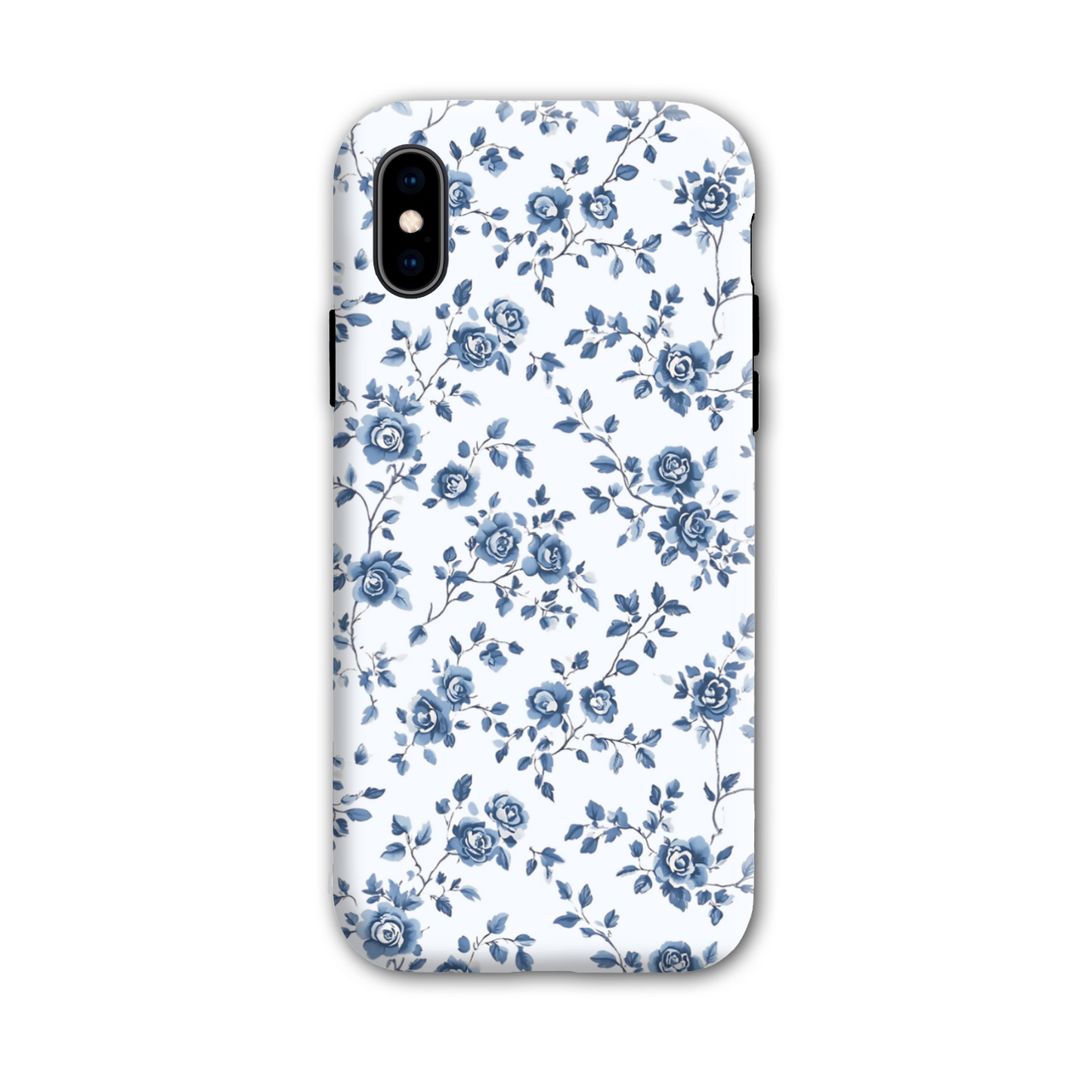 Blue Floral Tough Phone Case