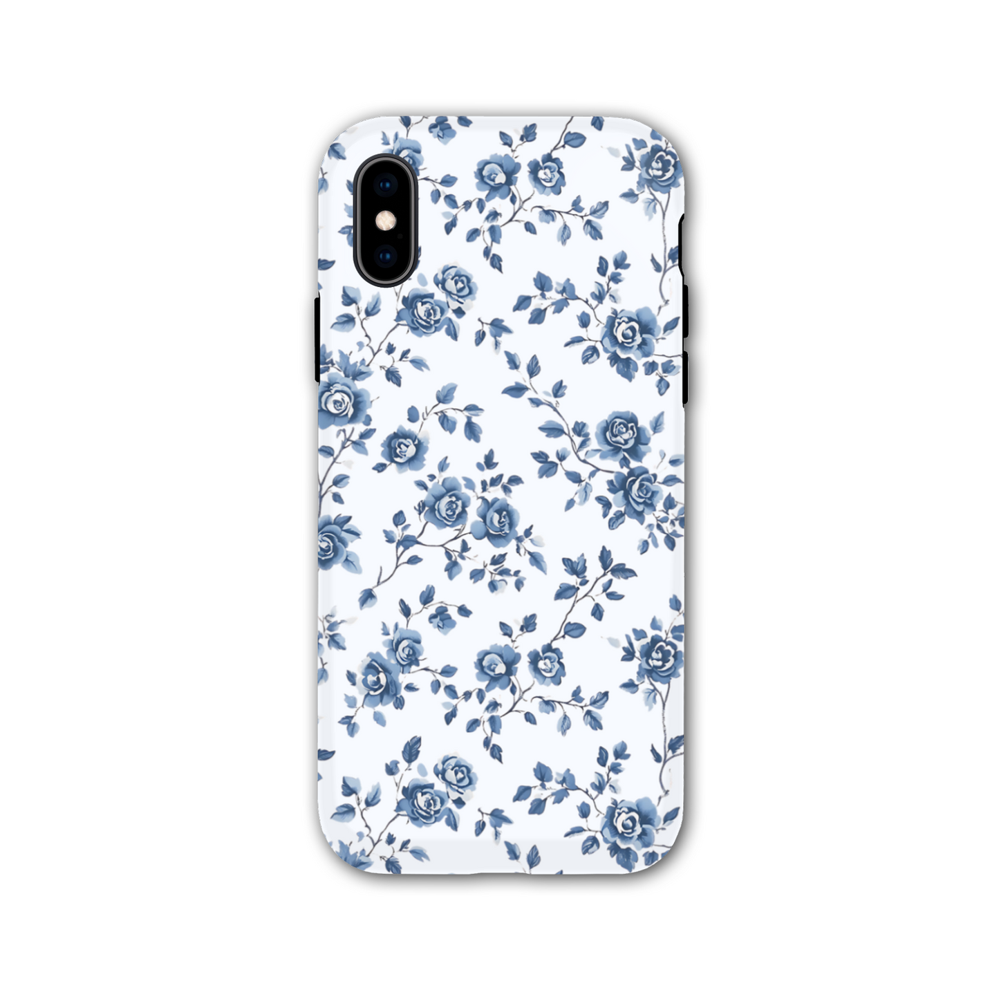 Blue Floral Tough Phone Case
