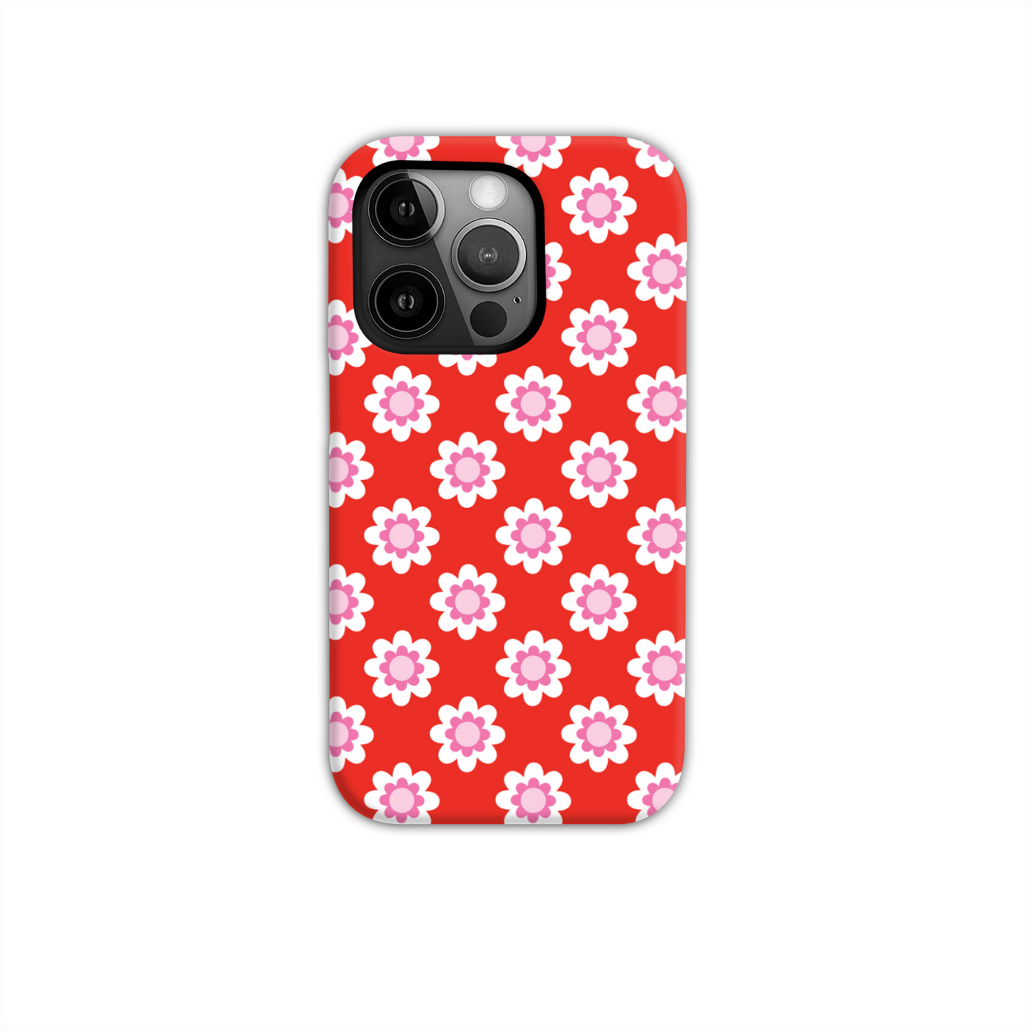 Red Floral Tough Phone Case