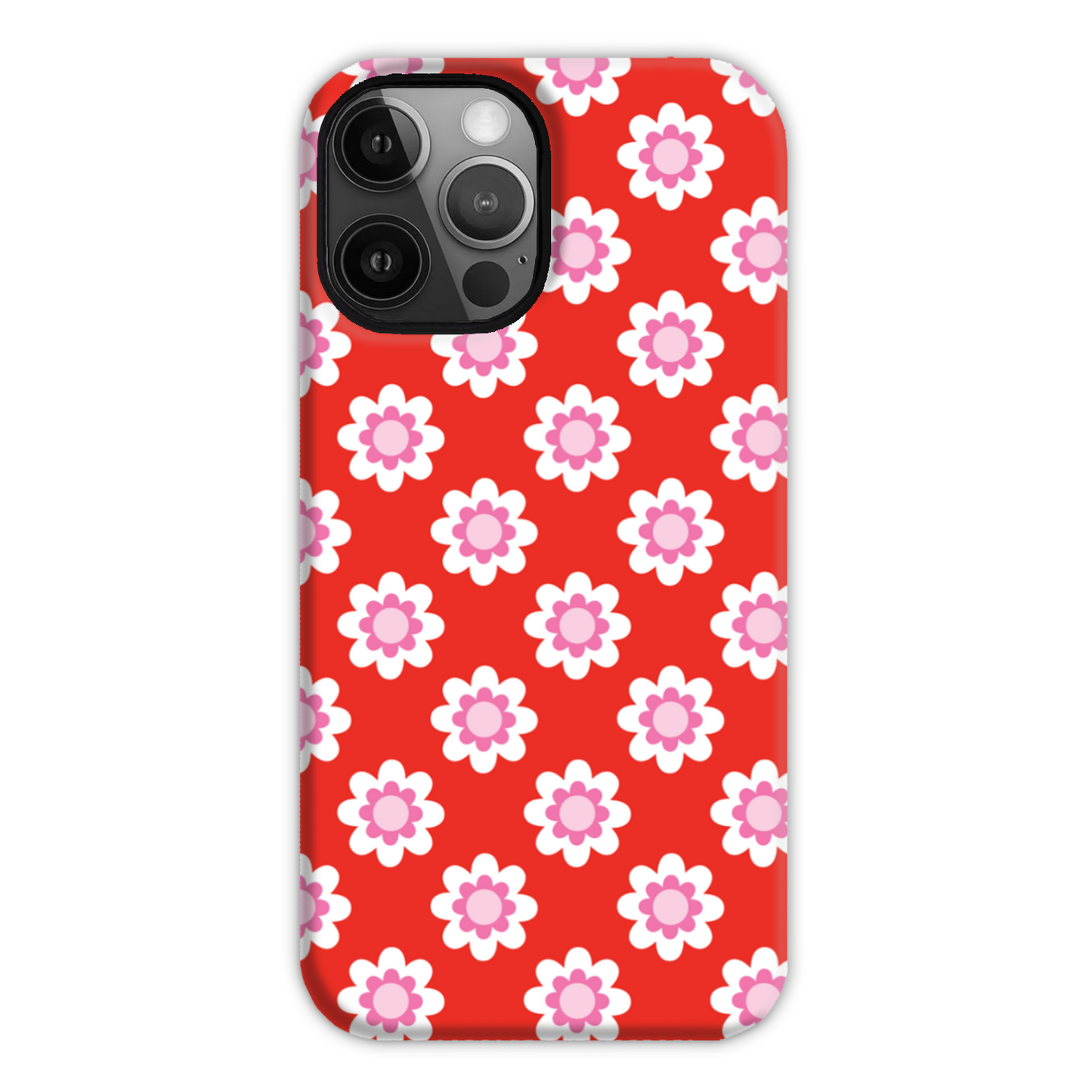 Red Floral Tough Phone Case
