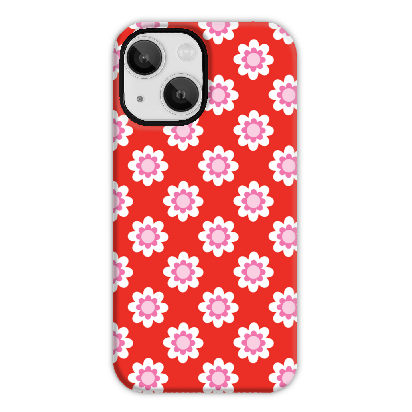 Red Floral Tough Phone Case