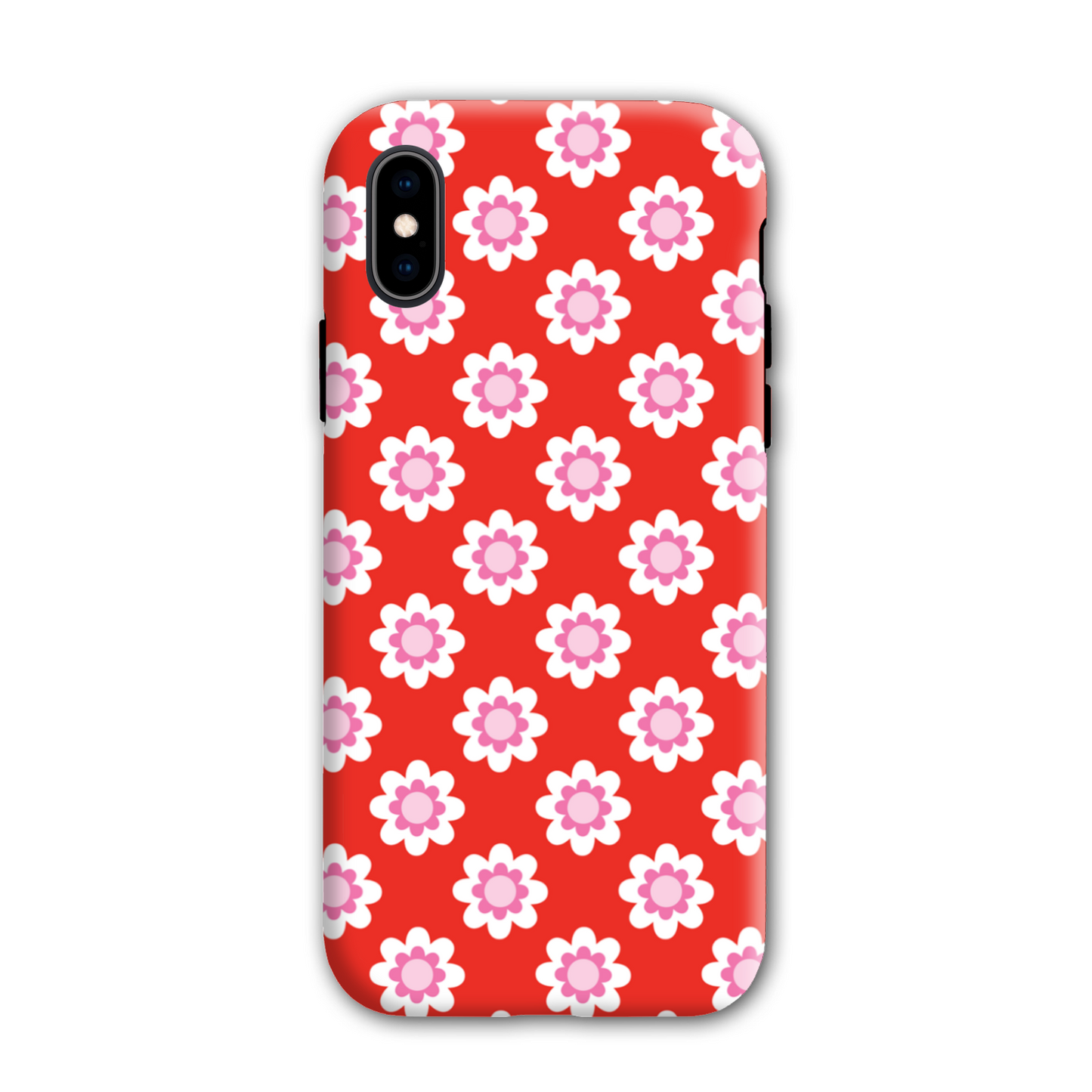 Red Floral Tough Phone Case