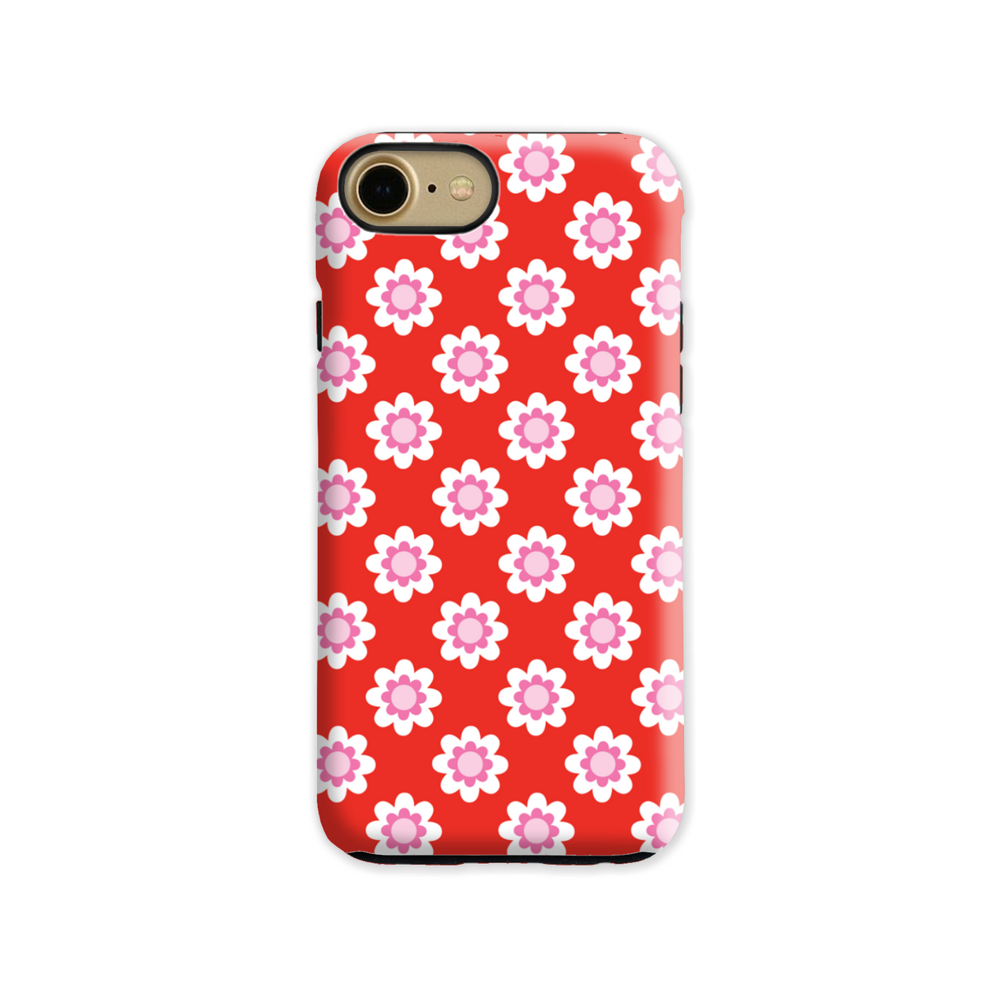 Red Floral Tough Phone Case