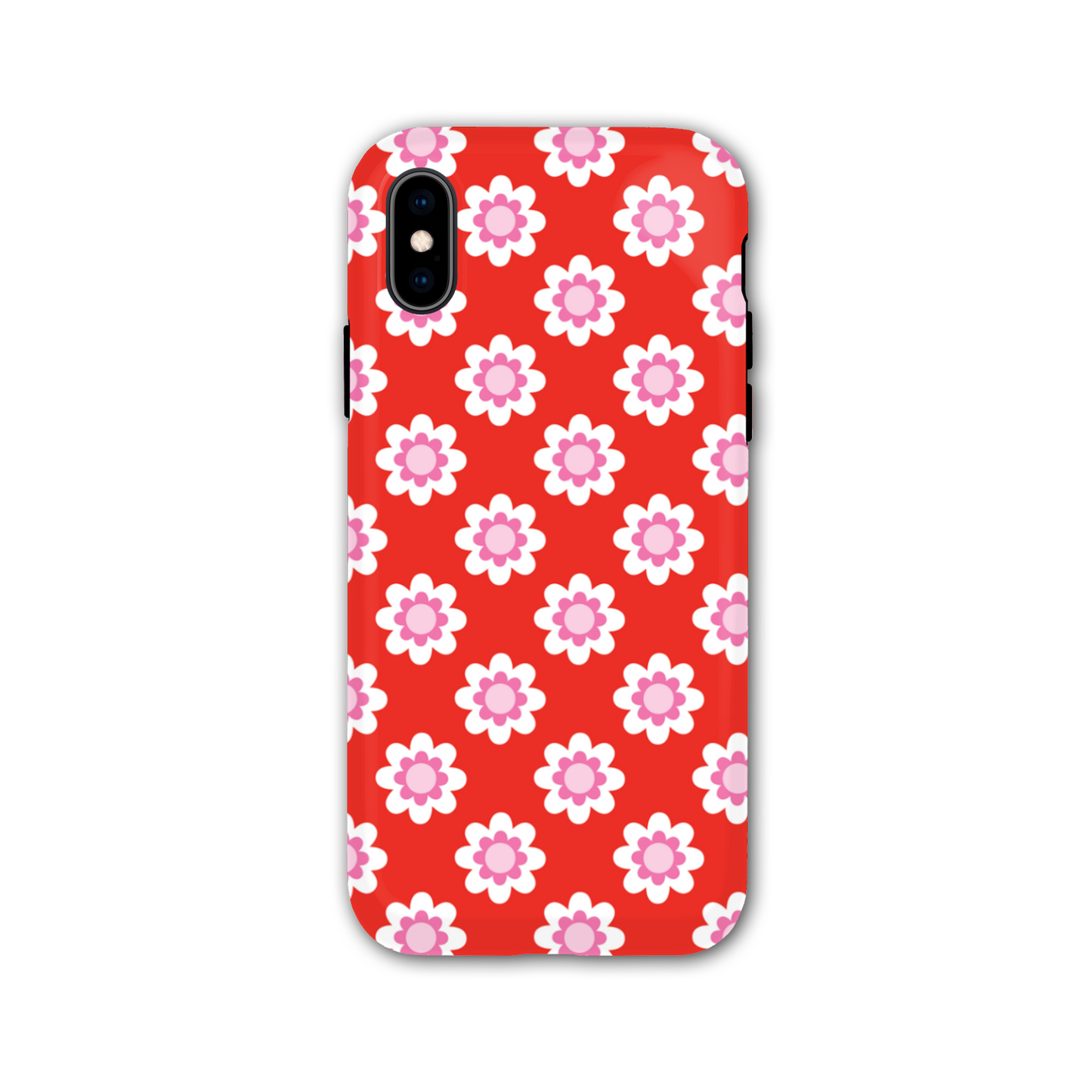 Red Floral Tough Phone Case