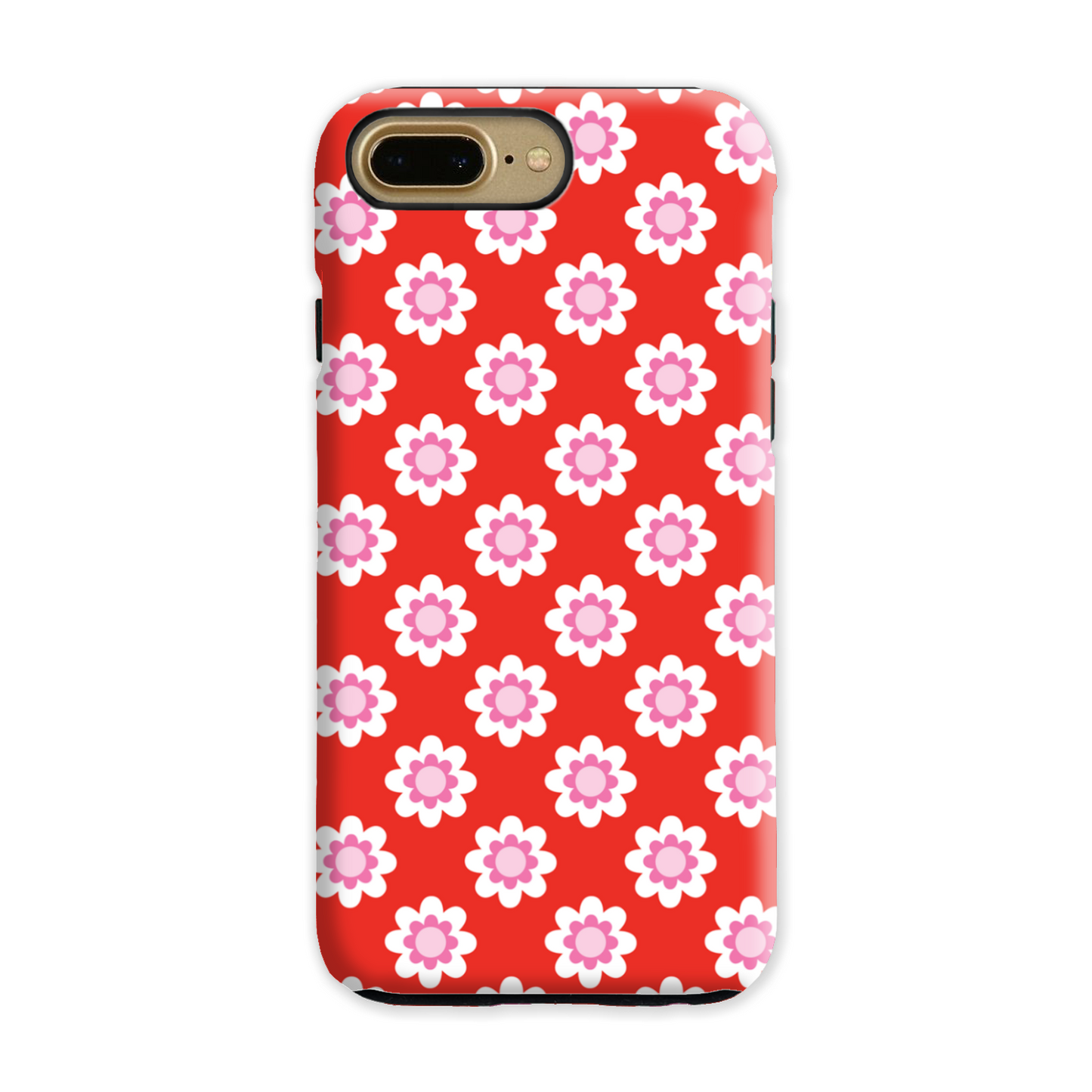 Red Floral Tough Phone Case