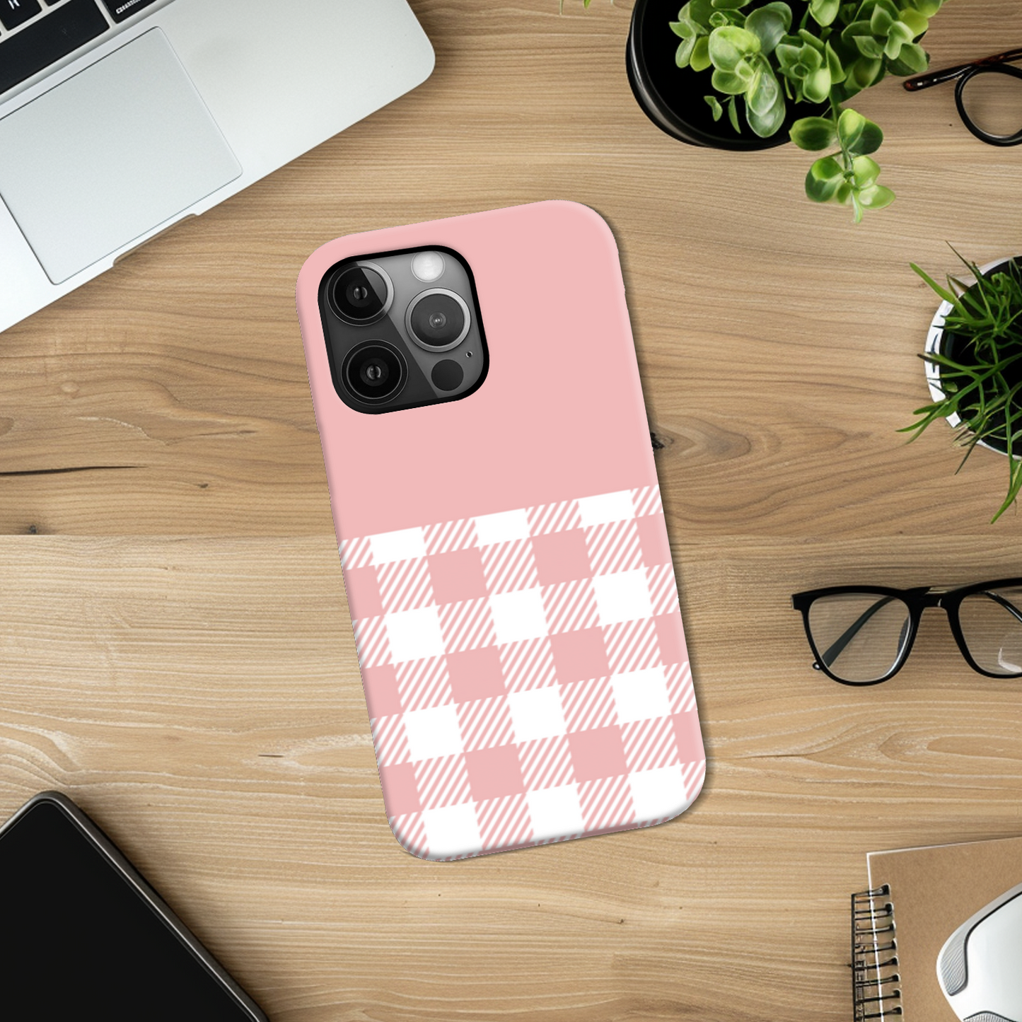 Pink Check Tough Phone Case