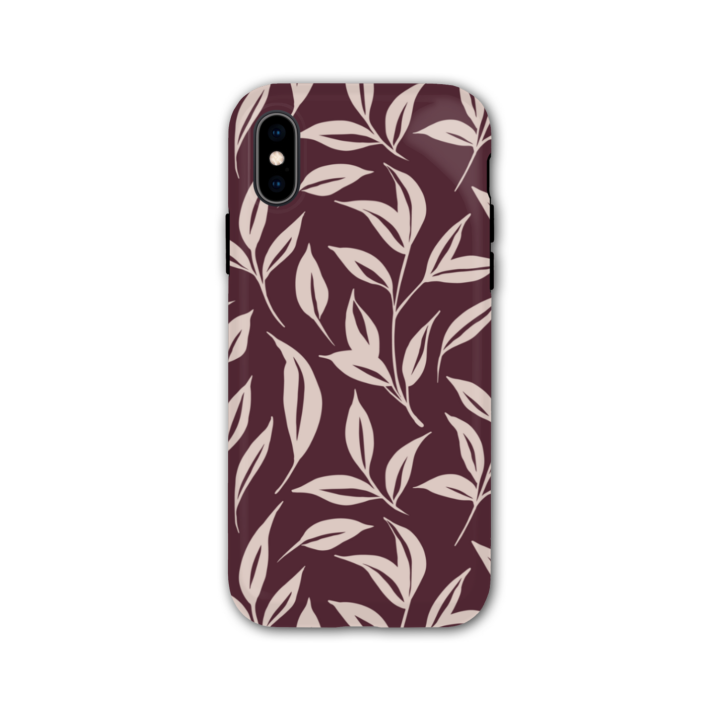 Burgundy Leaf Tough Phone Case