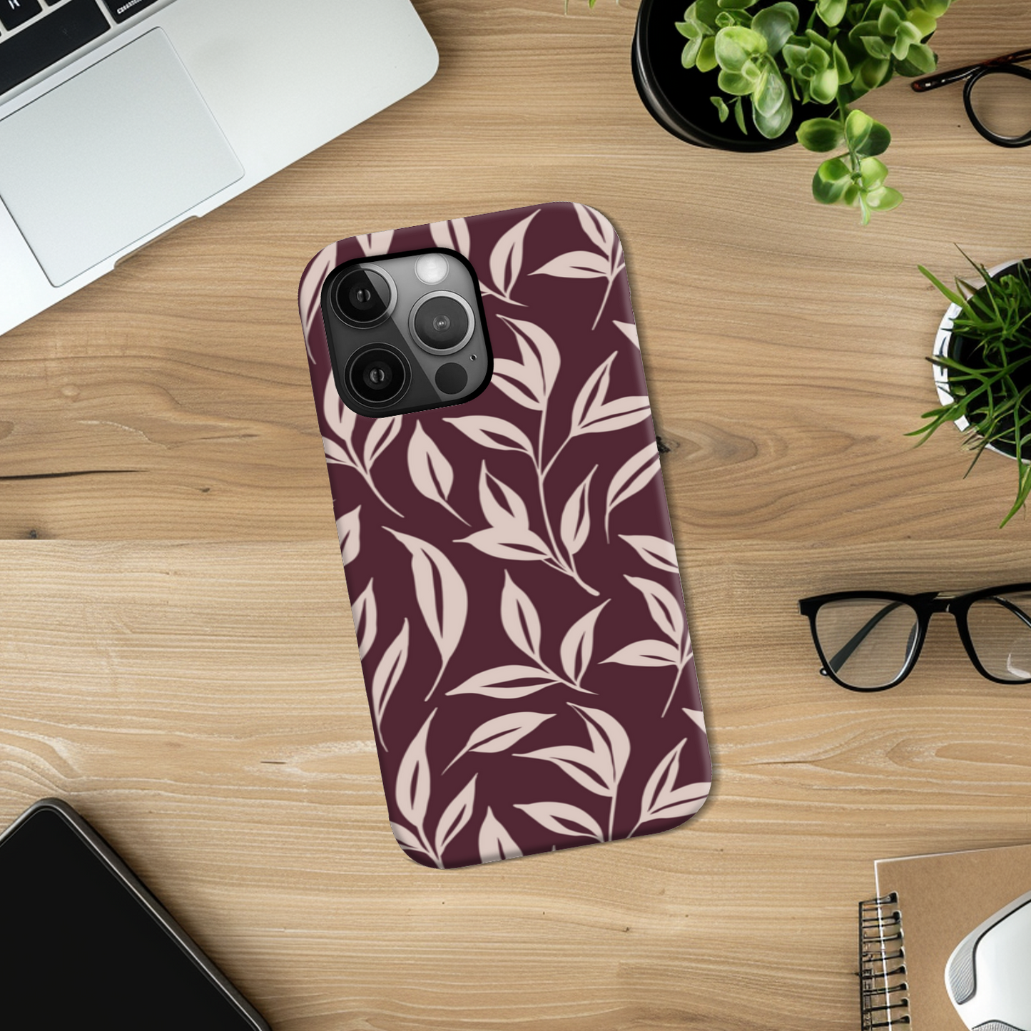 Burgundy Leaf Tough Phone Case