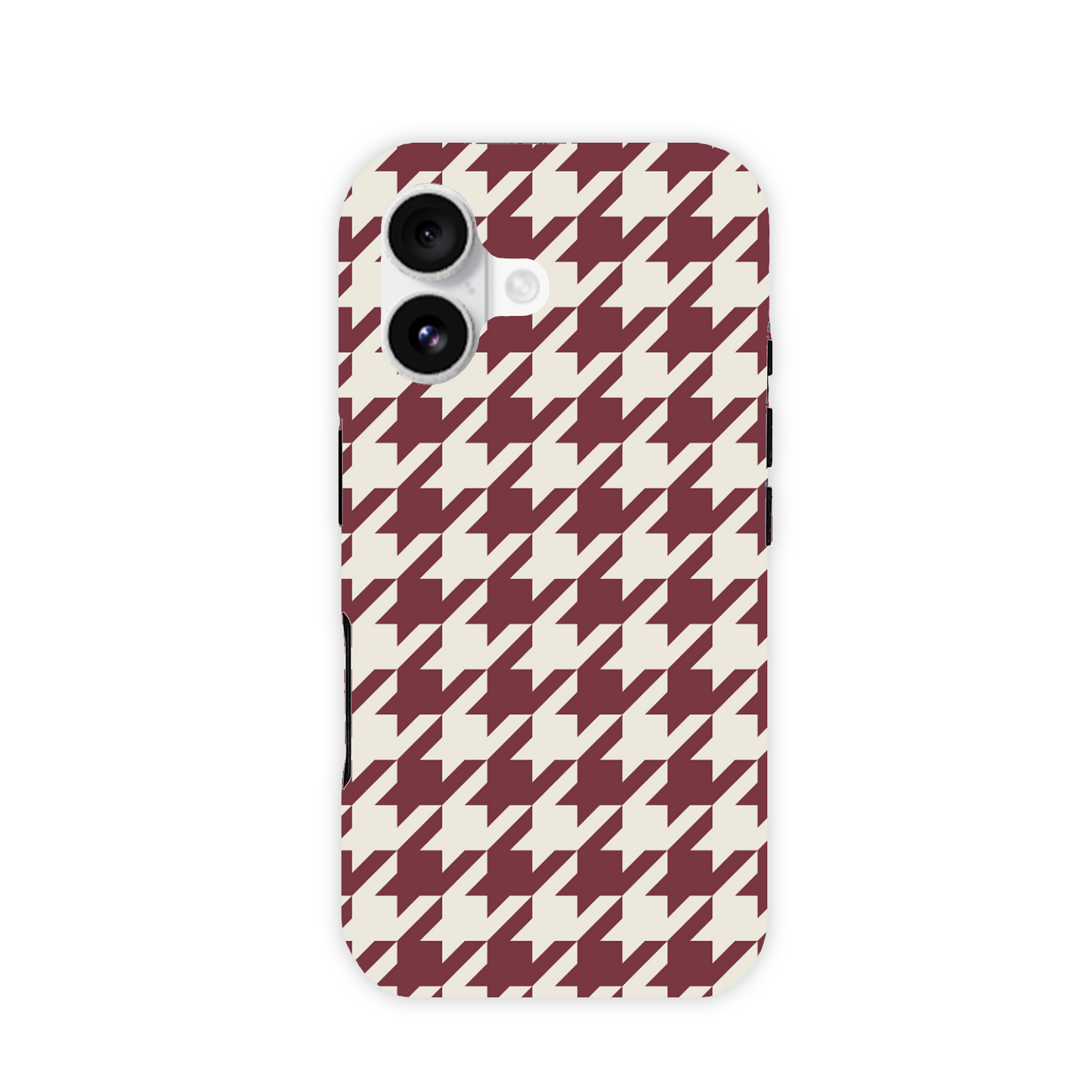 Burgundy Houndstooth Tough Phone Case