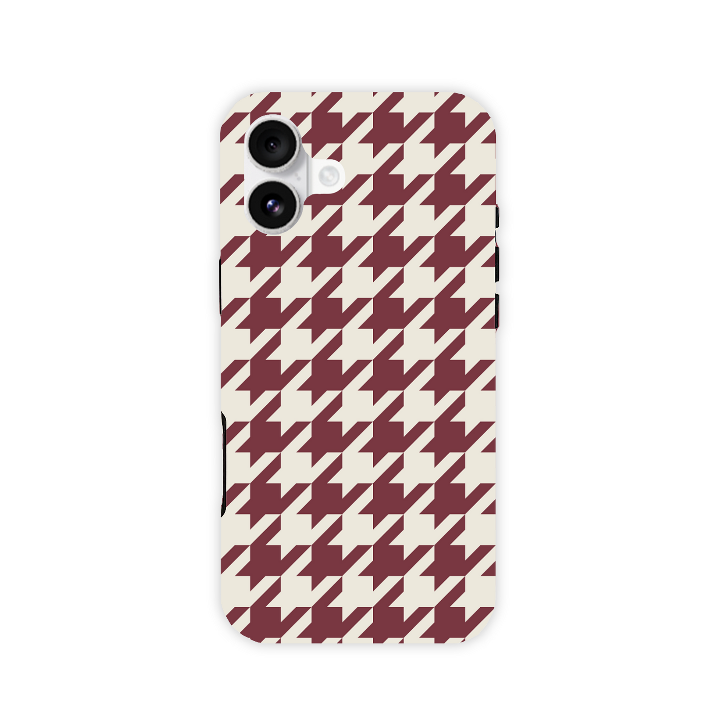 Burgundy Houndstooth Tough Phone Case