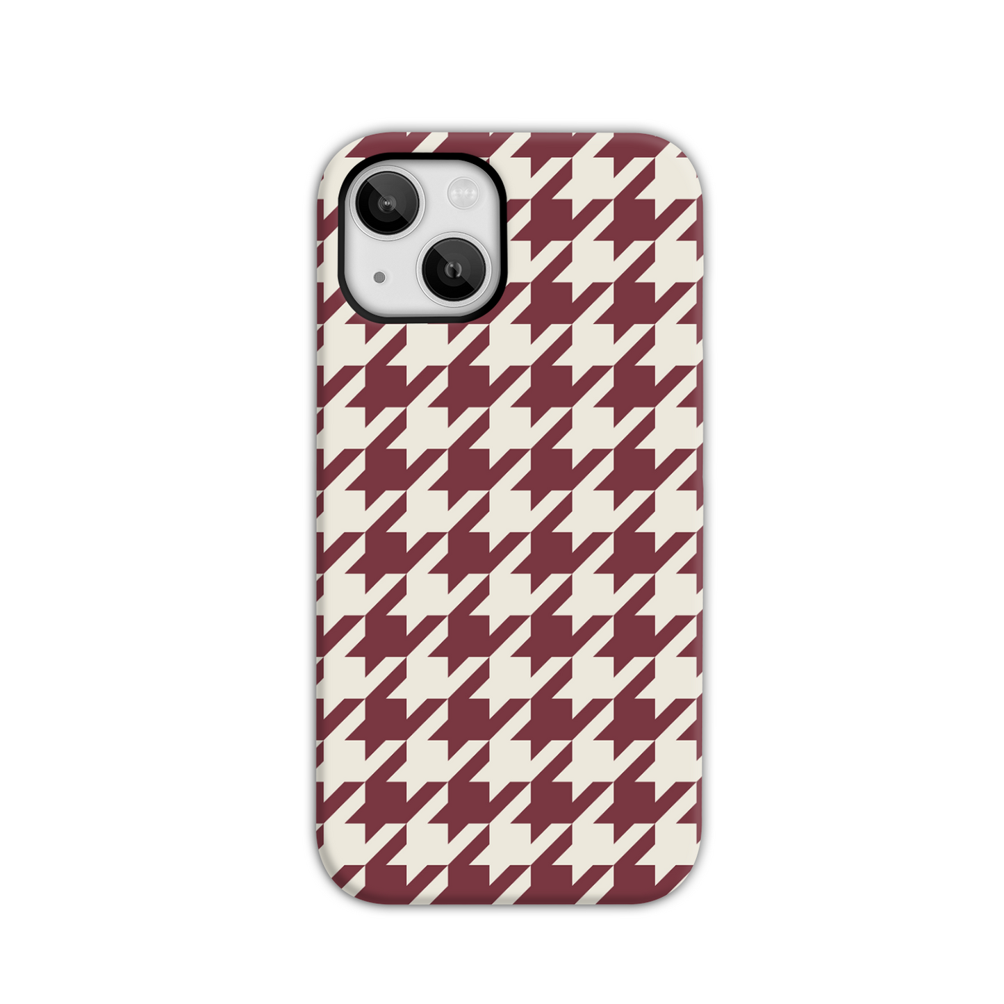 Burgundy Houndstooth Tough Phone Case