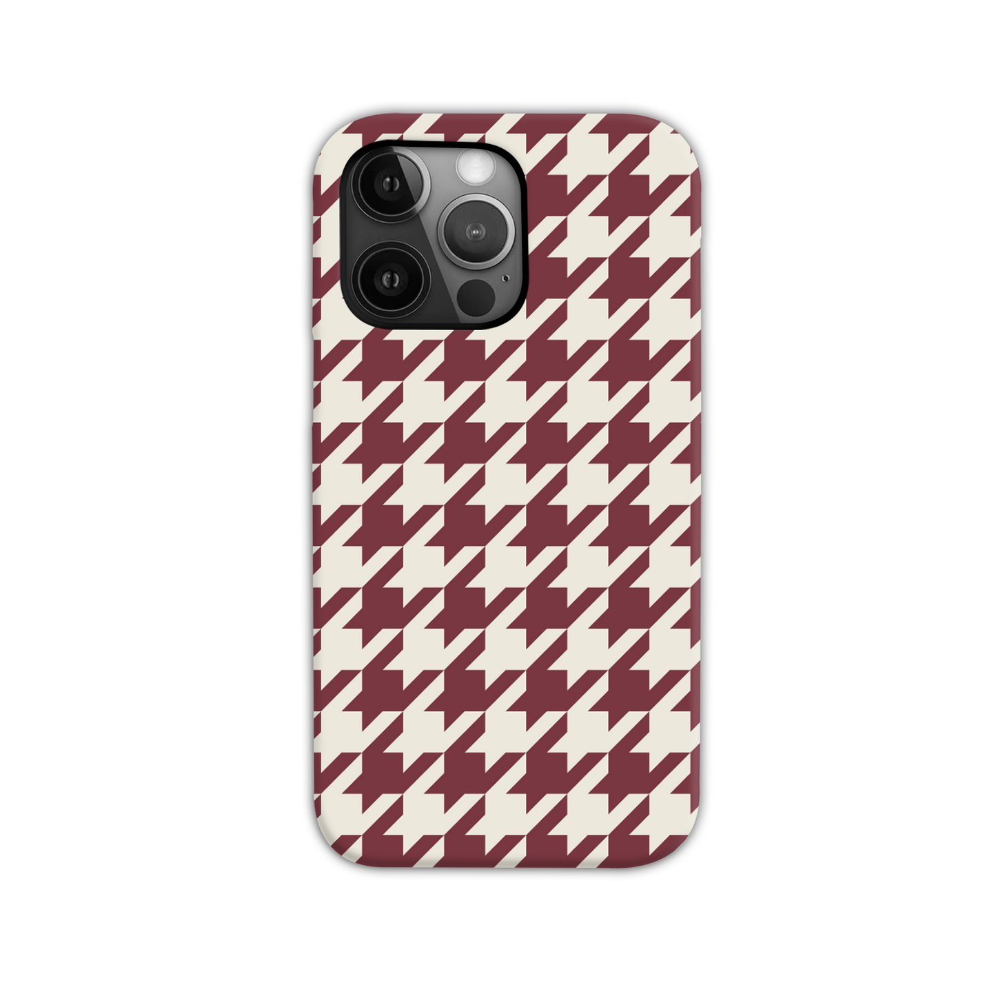 Burgundy Houndstooth Tough Phone Case