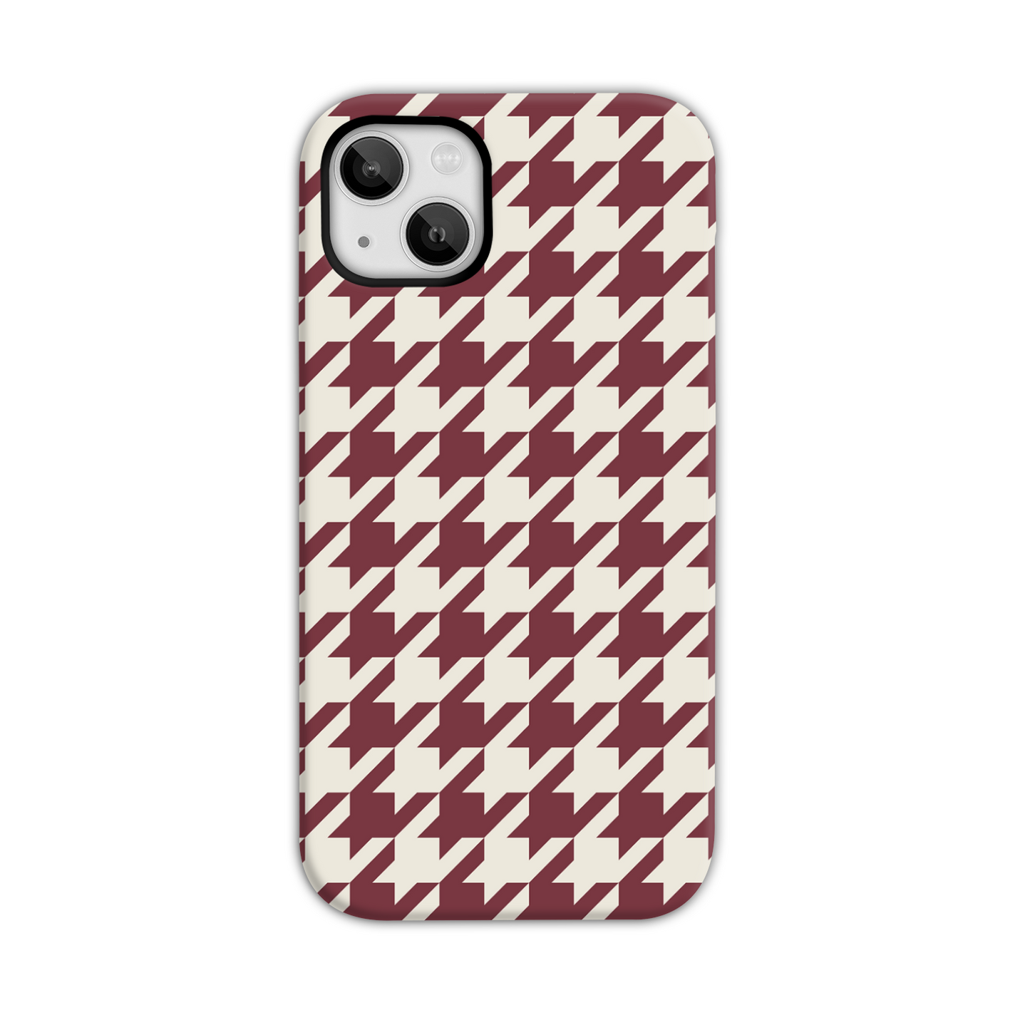 Burgundy Houndstooth Tough Phone Case