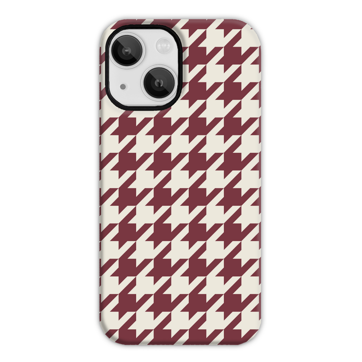 Burgundy Houndstooth Tough Phone Case