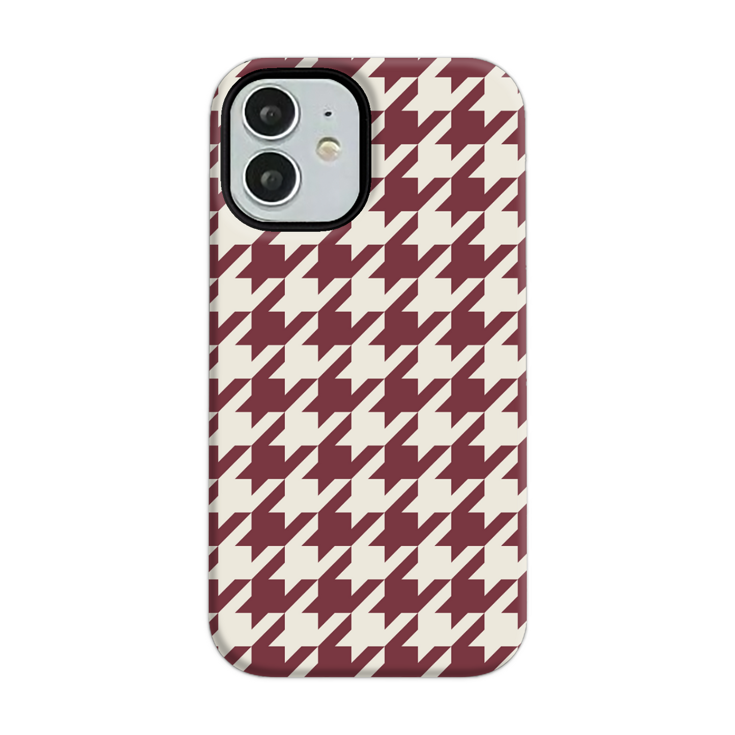 Burgundy Houndstooth Tough Phone Case