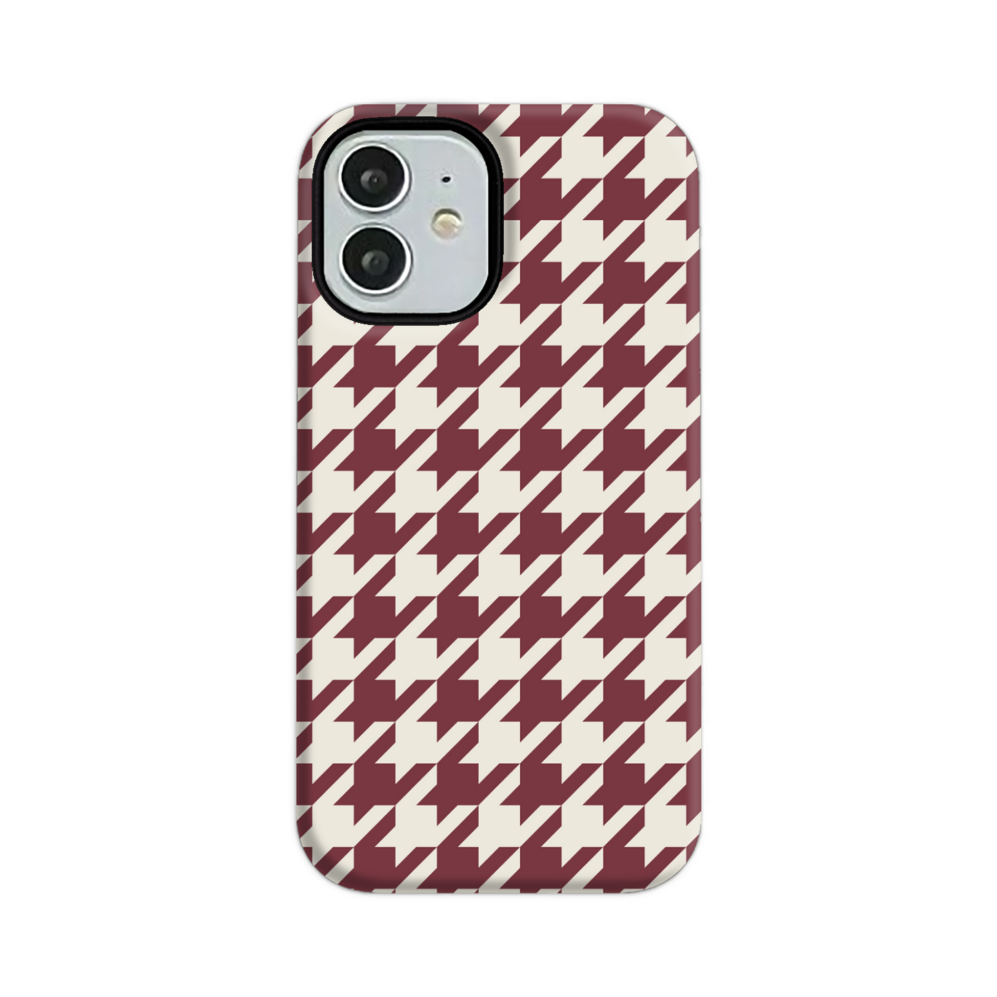 Burgundy Houndstooth Tough Phone Case