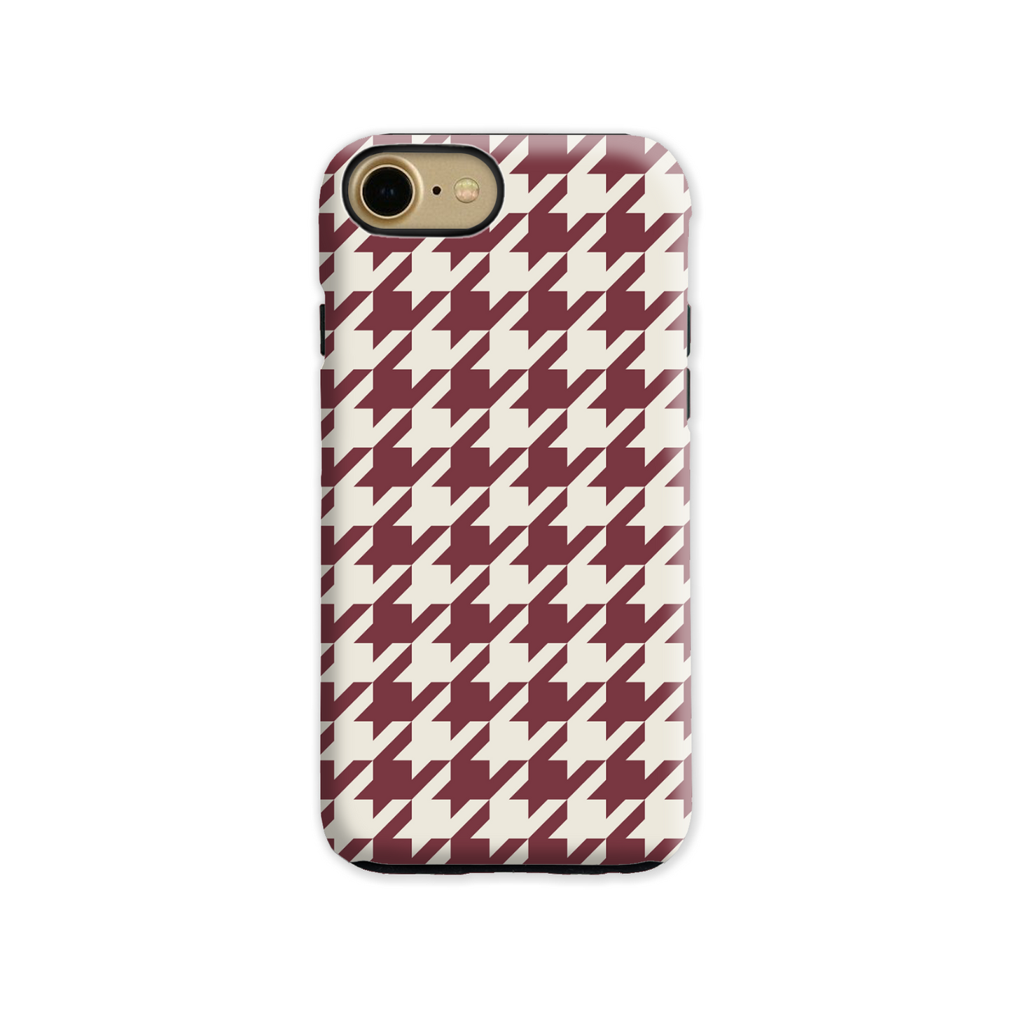Burgundy Houndstooth Tough Phone Case