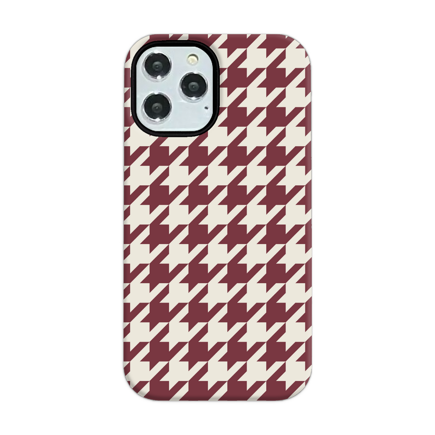 Burgundy Houndstooth Tough Phone Case