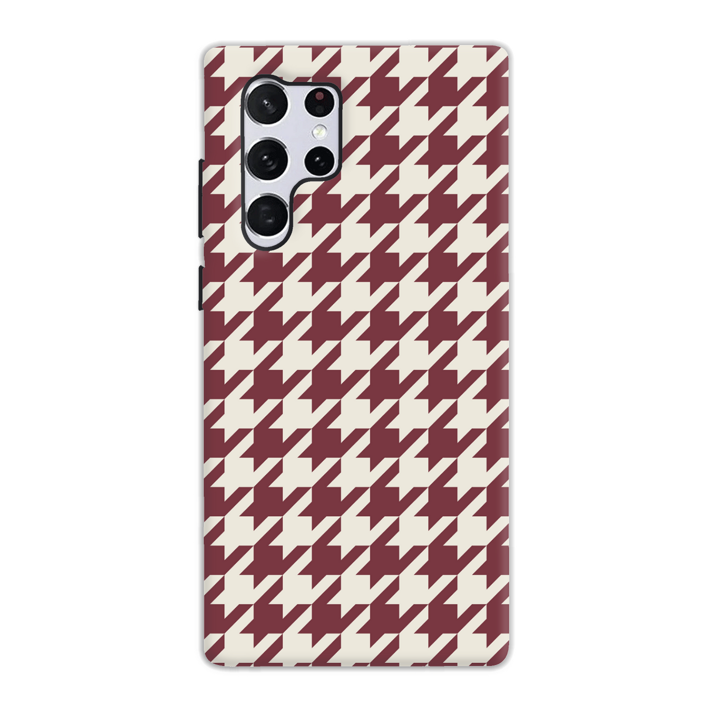 Burgundy Houndstooth Tough Phone Case