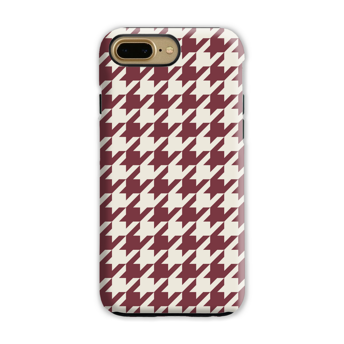 Burgundy Houndstooth Tough Phone Case