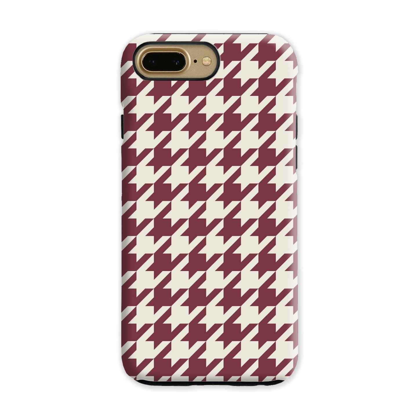 Burgundy Houndstooth Tough Phone Case