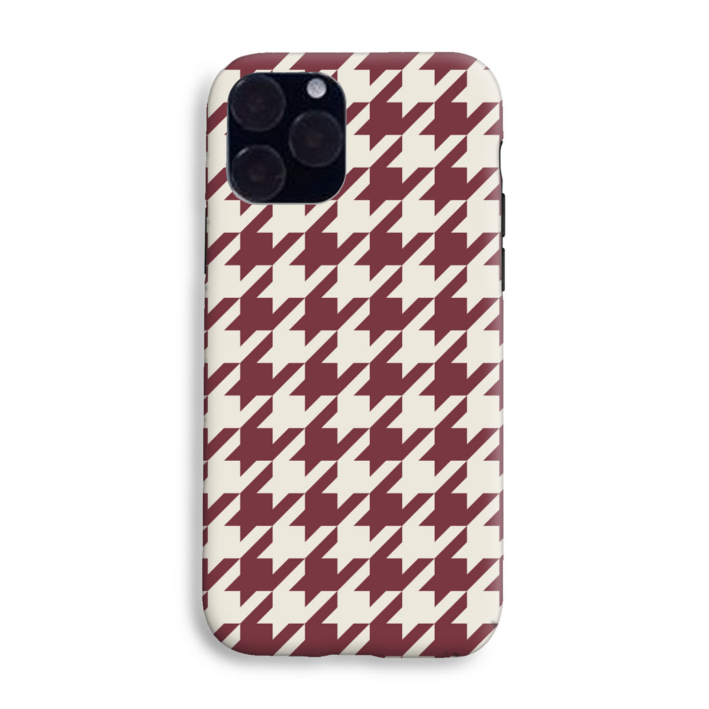 Burgundy Houndstooth Tough Phone Case