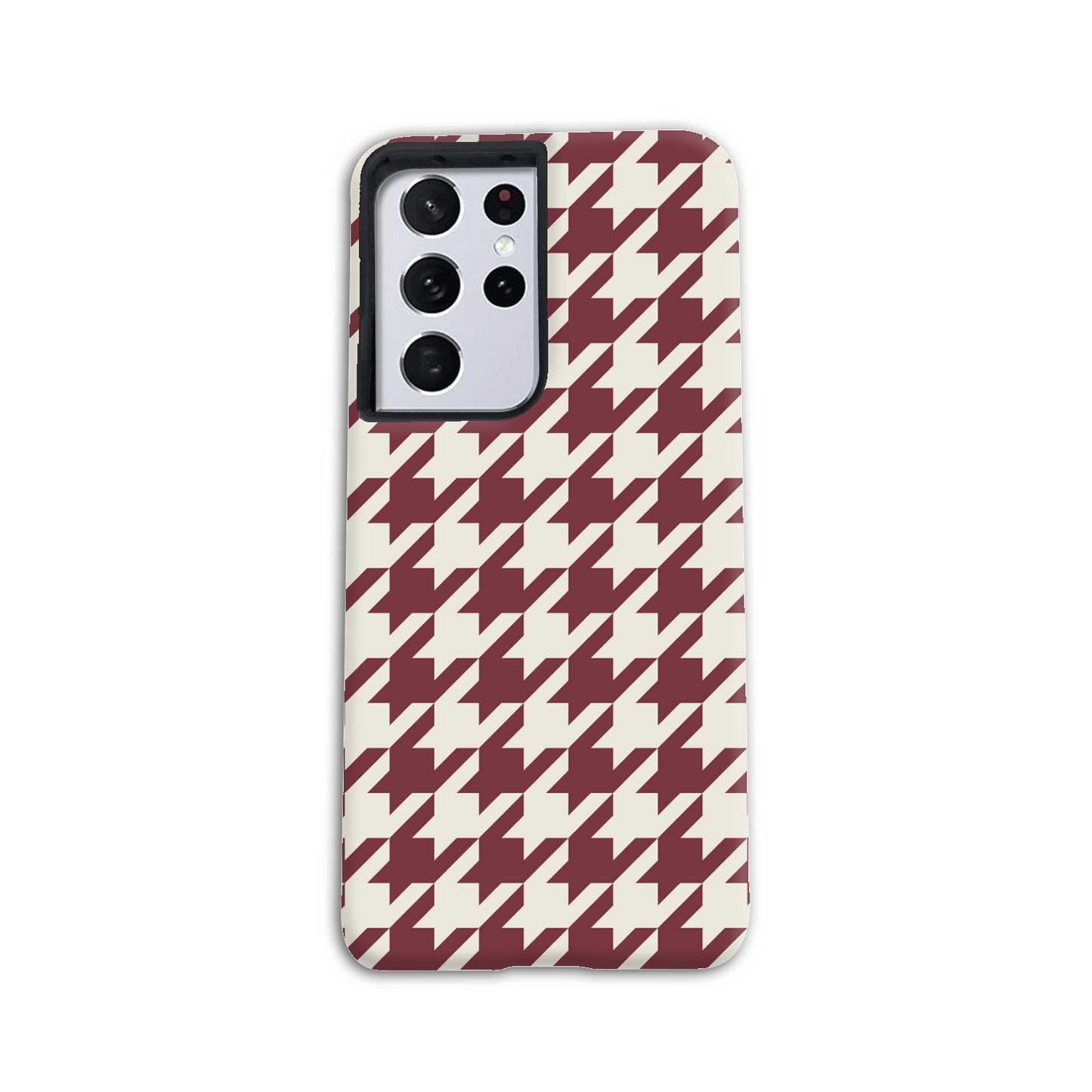 Burgundy Houndstooth Tough Phone Case