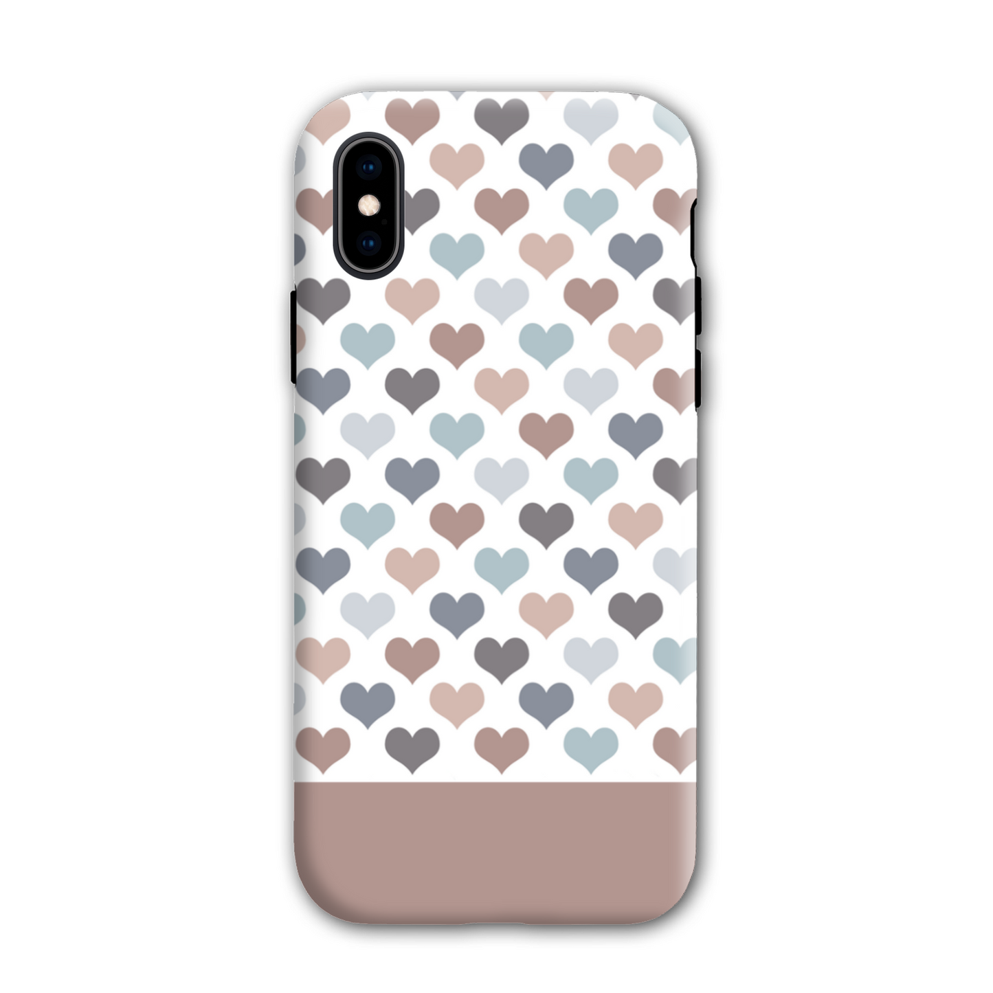Mocca Hearts Tough Phone Case