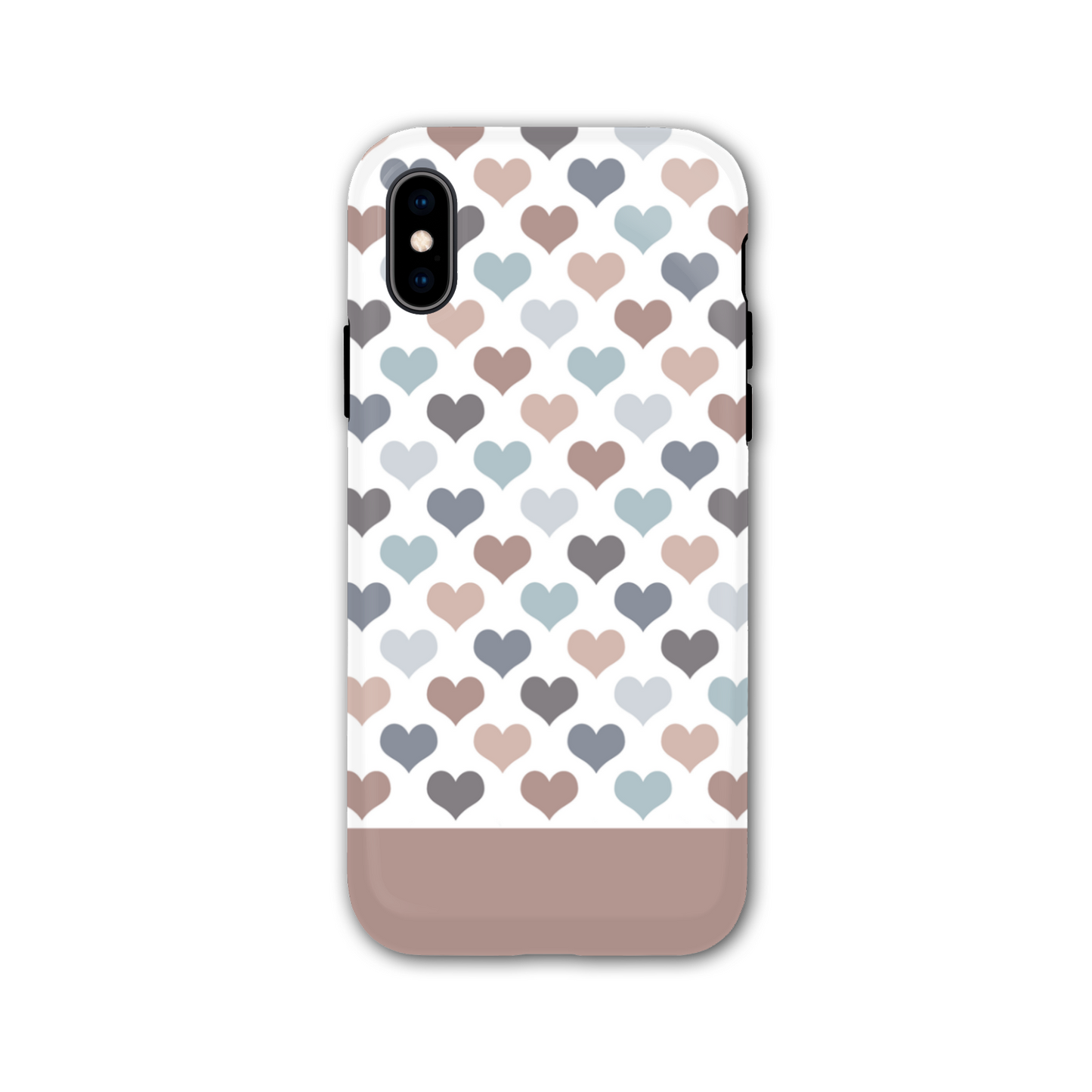 Mocca Hearts Tough Phone Case