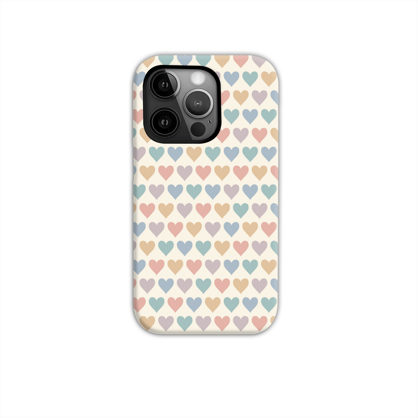 Pastel Multi Hearts Tough Phone Case