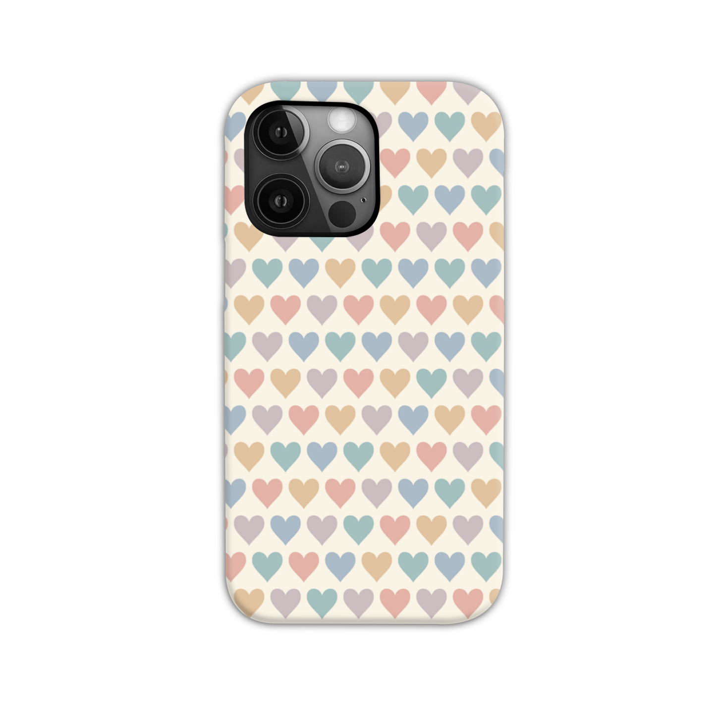 Pastel Multi Hearts Tough Phone Case