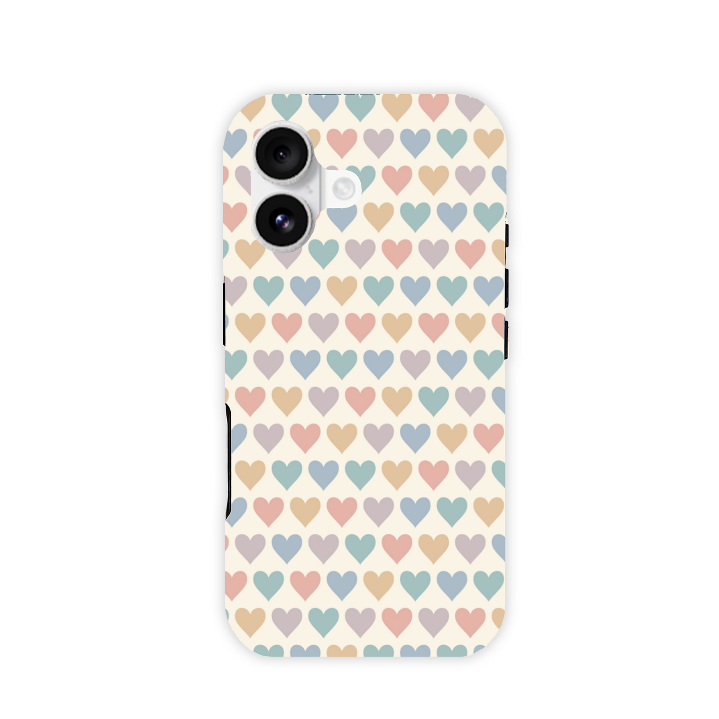 Pastel Multi Hearts Tough Phone Case