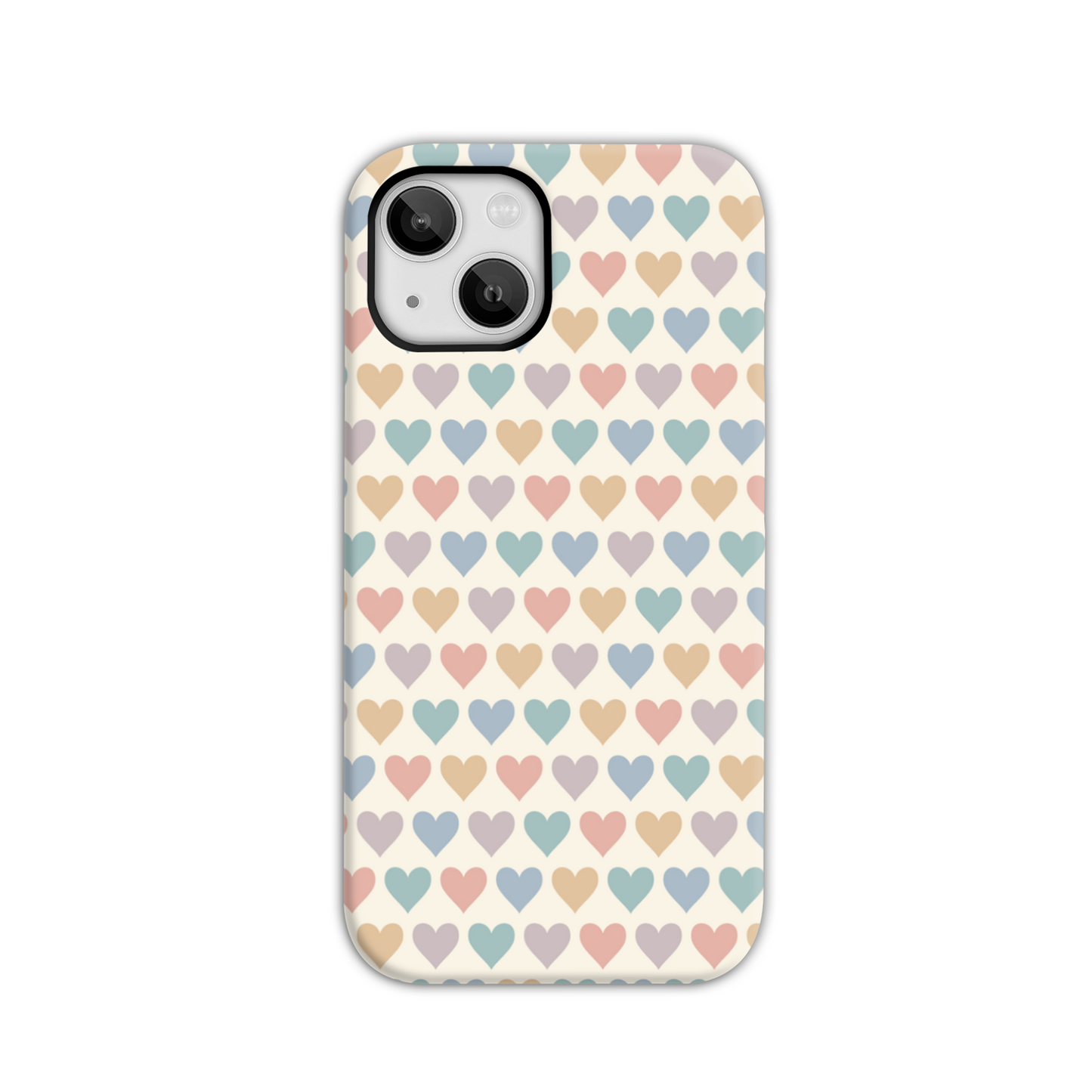 Pastel Multi Hearts Tough Phone Case