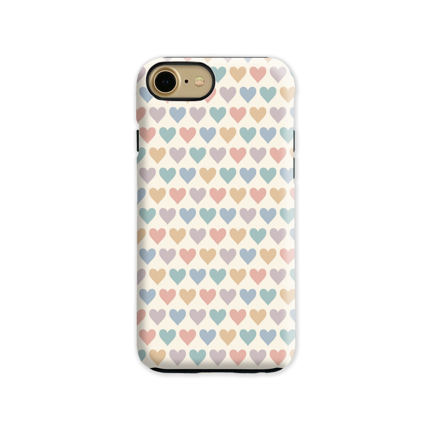 Pastel Multi Hearts Tough Phone Case