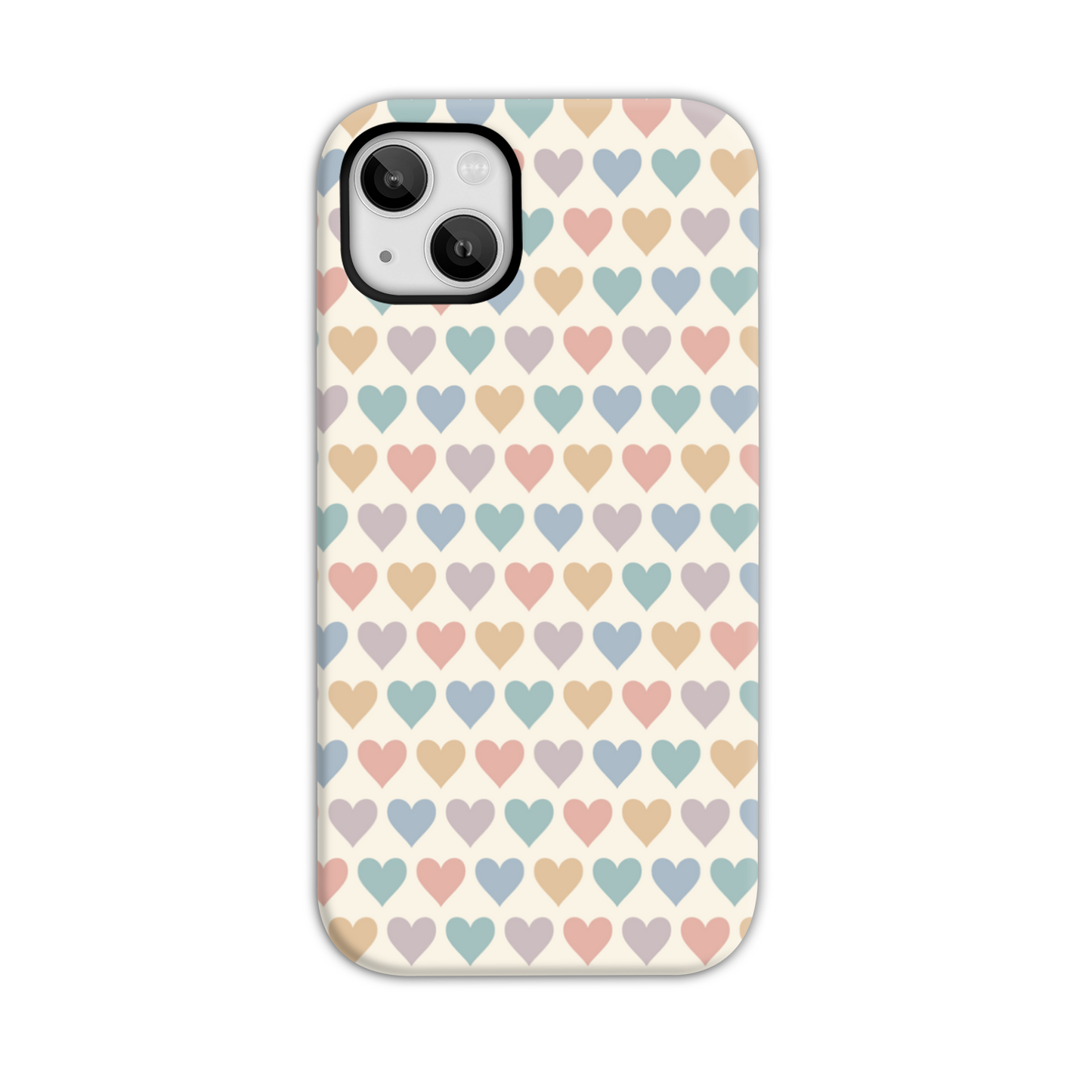 Pastel Multi Hearts Tough Phone Case