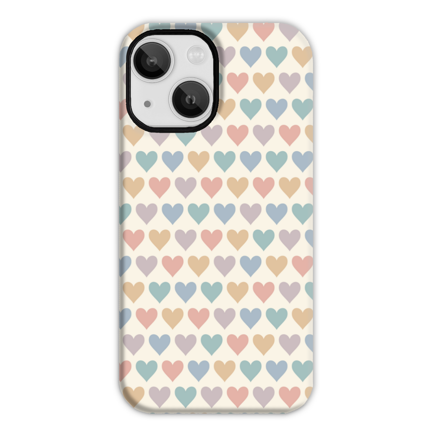 Pastel Multi Hearts Tough Phone Case