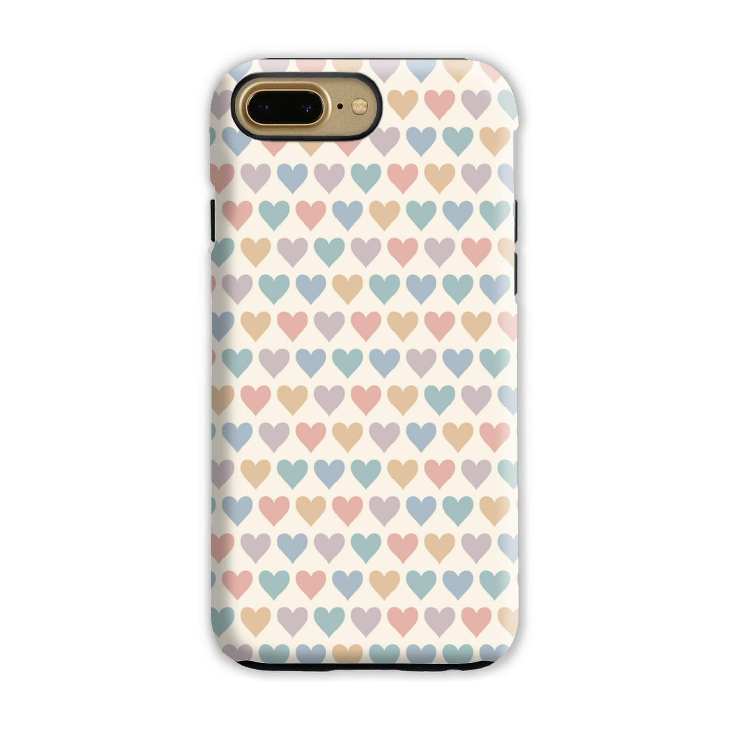 Pastel Multi Hearts Tough Phone Case