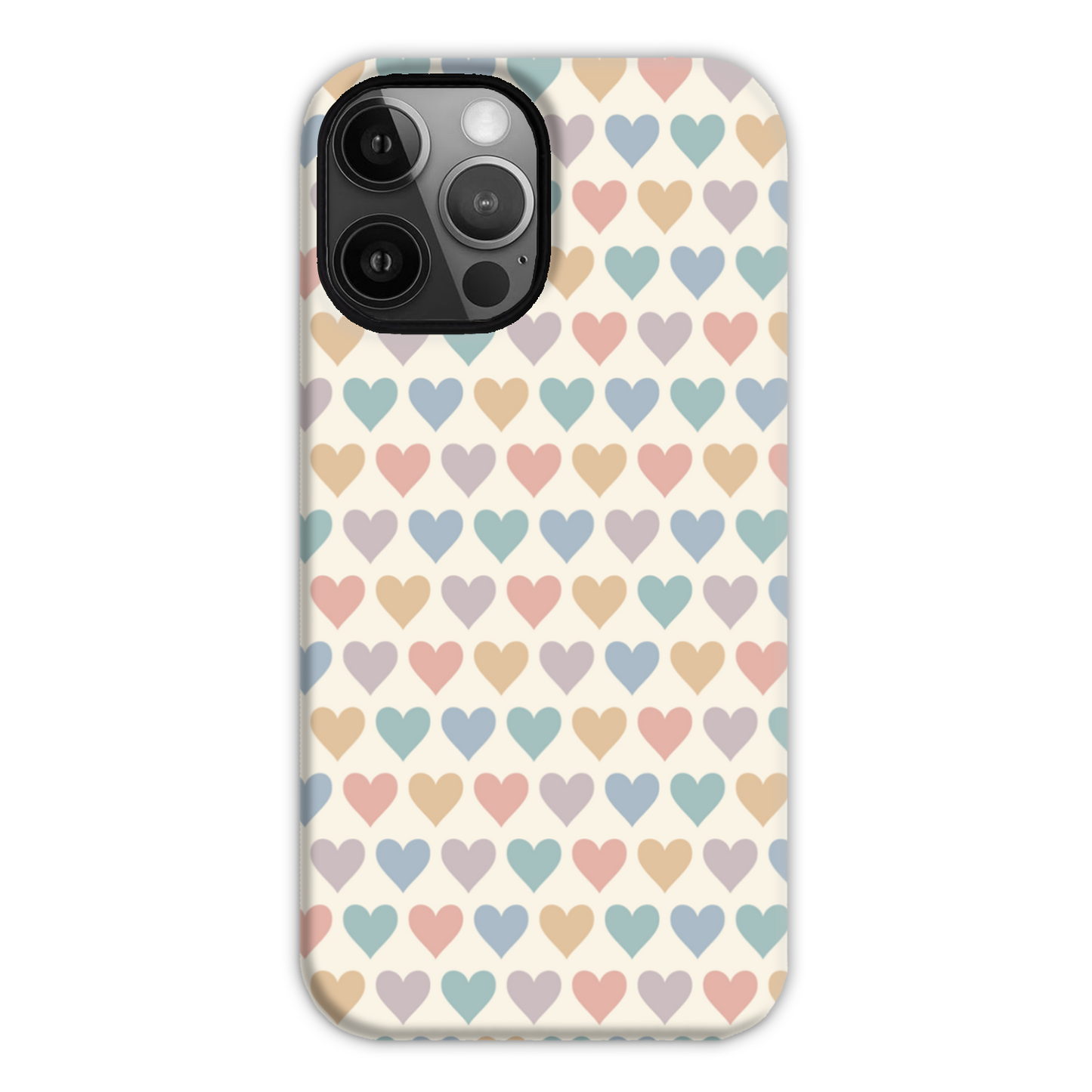 Pastel Multi Hearts Tough Phone Case