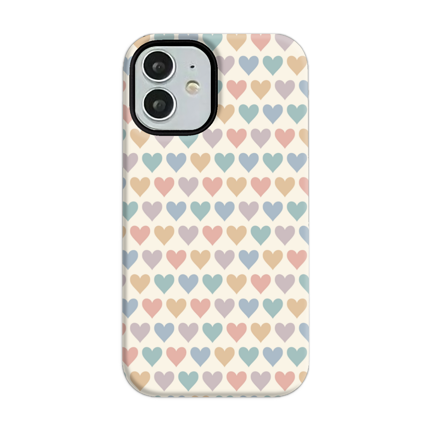 Pastel Multi Hearts Tough Phone Case