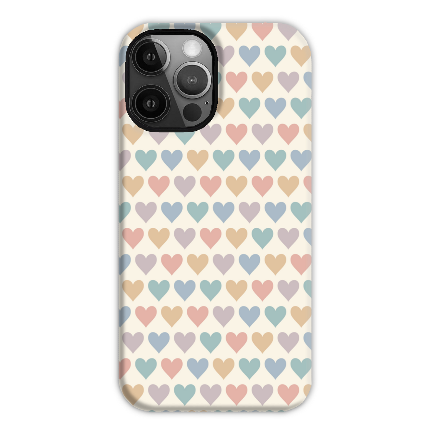 Pastel Multi Hearts Tough Phone Case