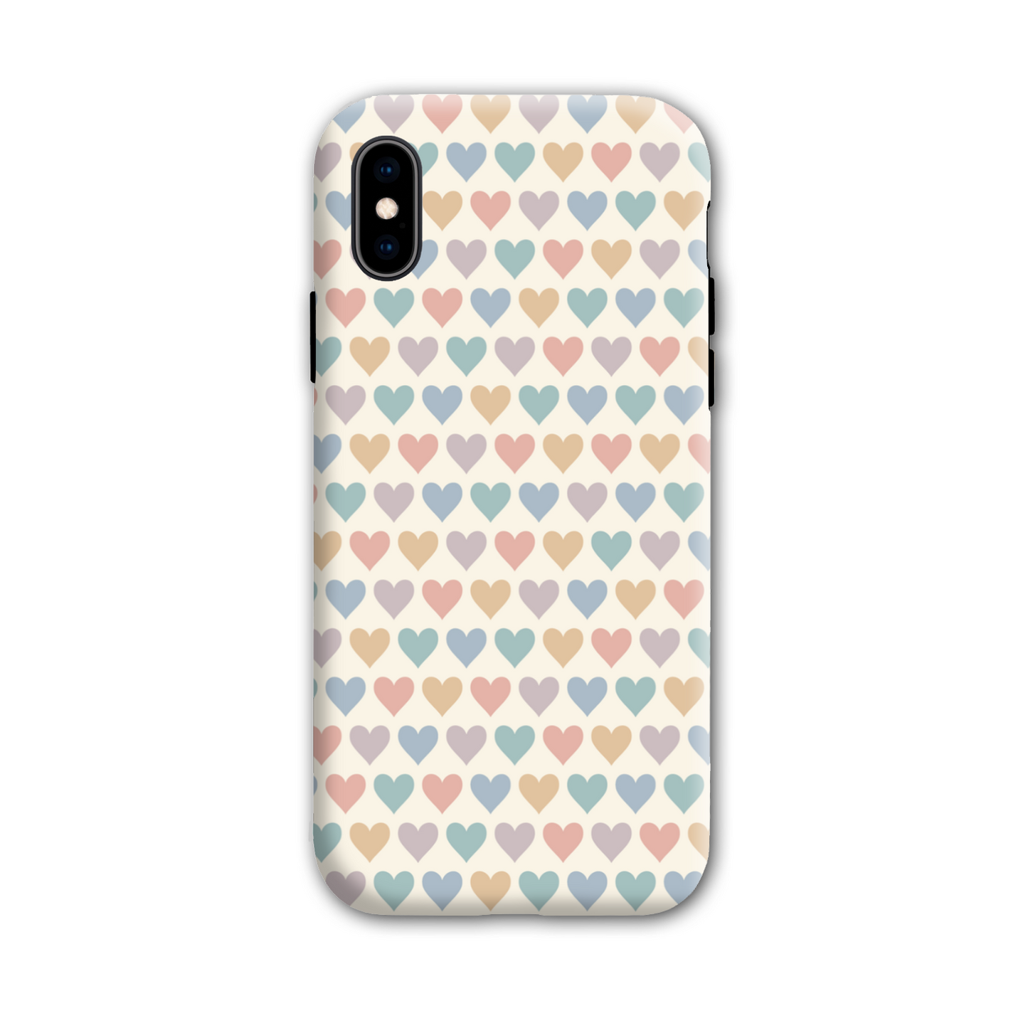 Pastel Multi Hearts Tough Phone Case