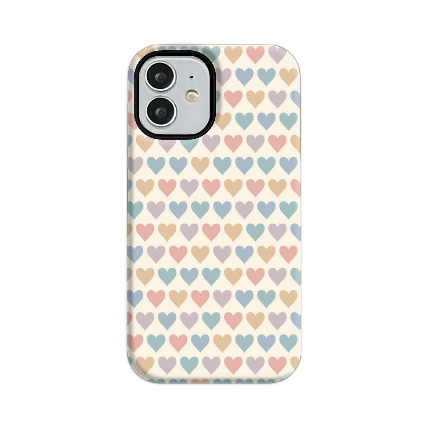 Pastel Multi Hearts Tough Phone Case