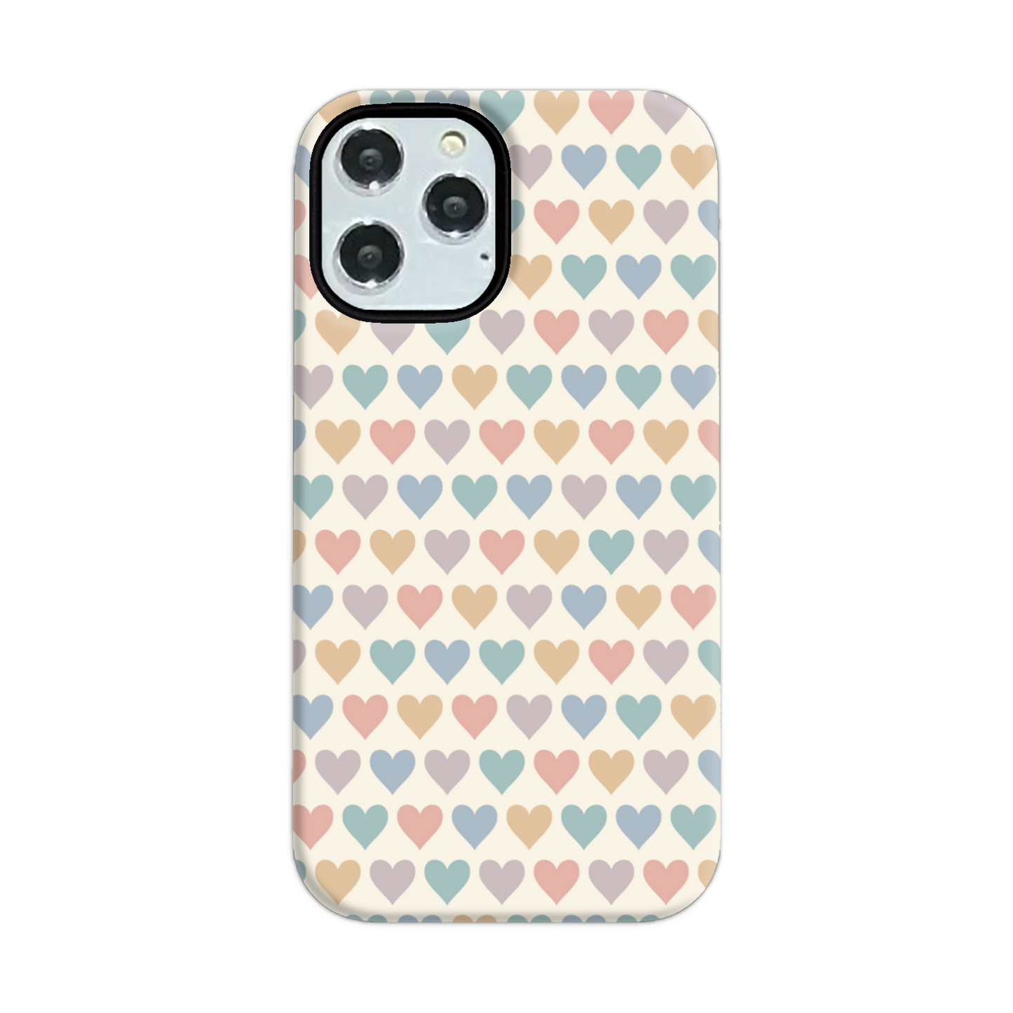 Pastel Multi Hearts Tough Phone Case