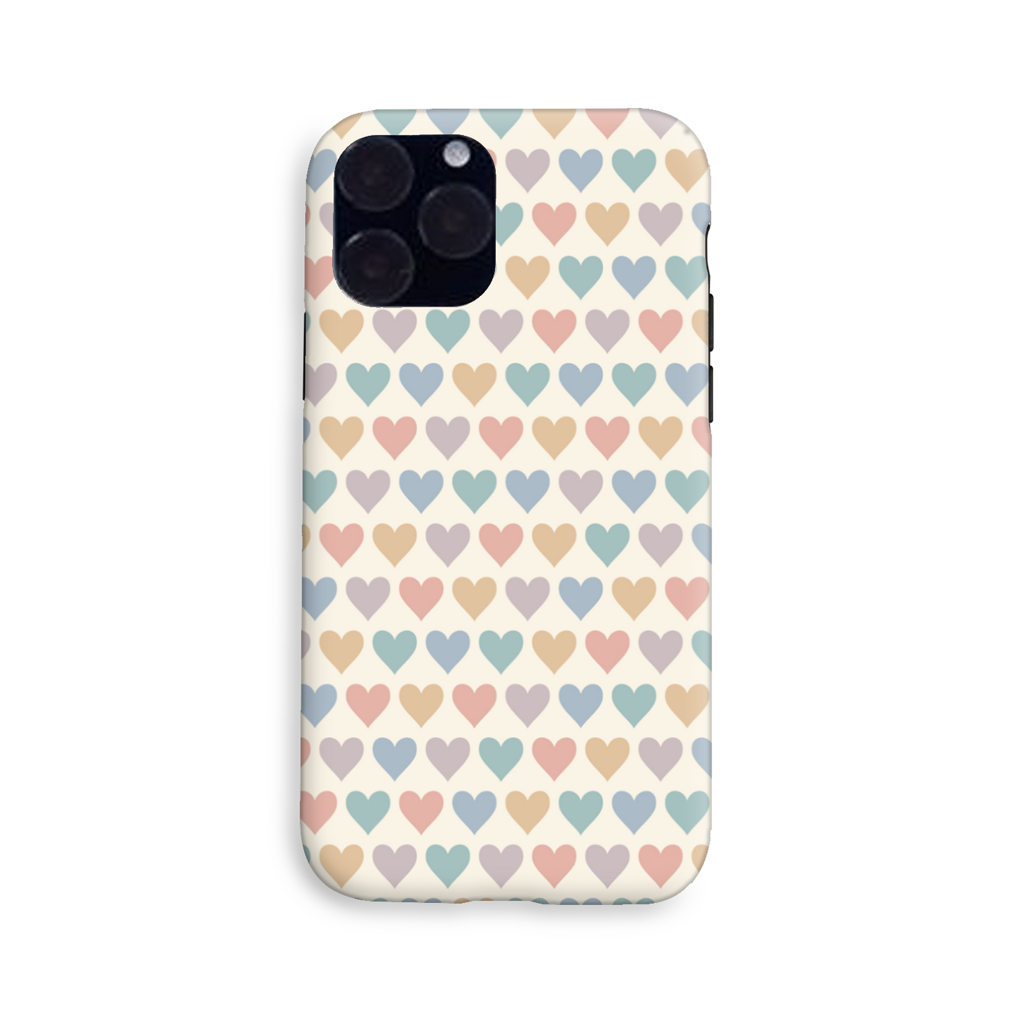 Pastel Multi Hearts Tough Phone Case