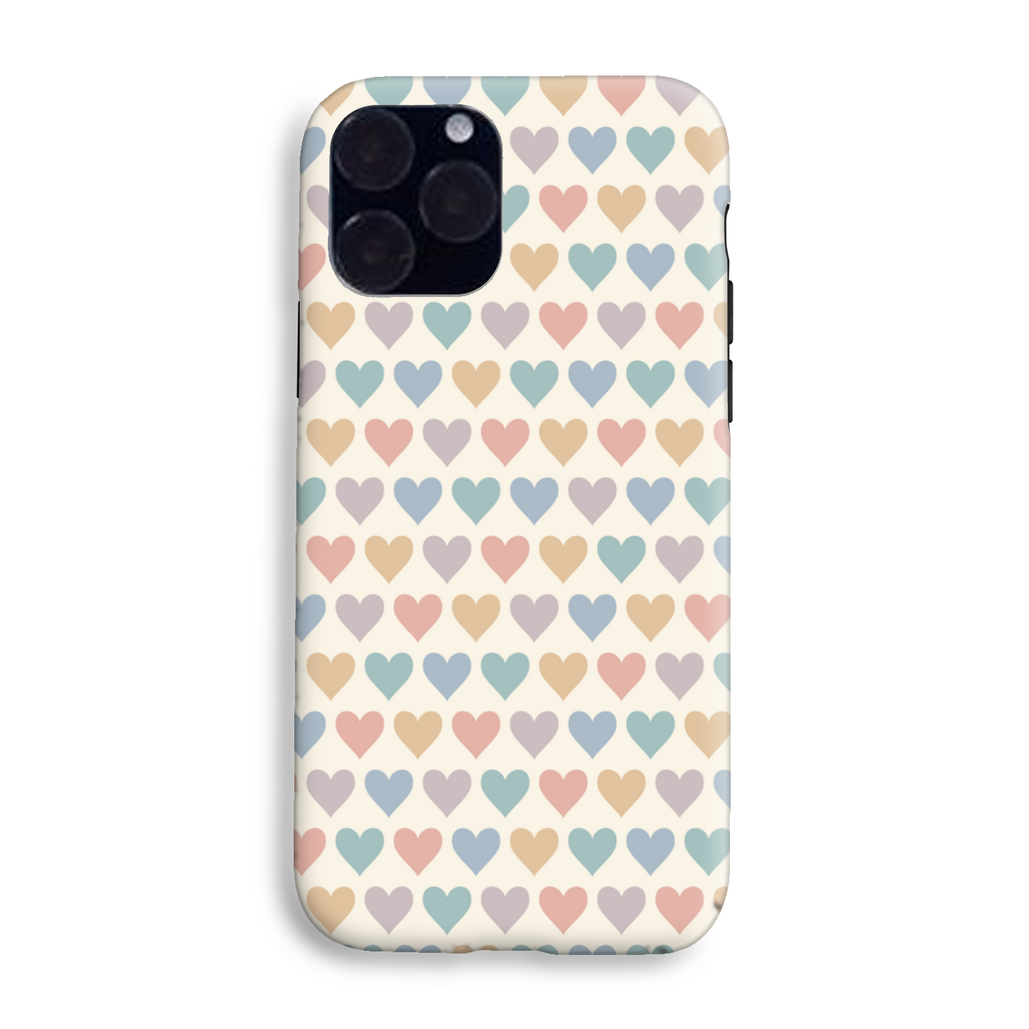 Pastel Multi Hearts Tough Phone Case