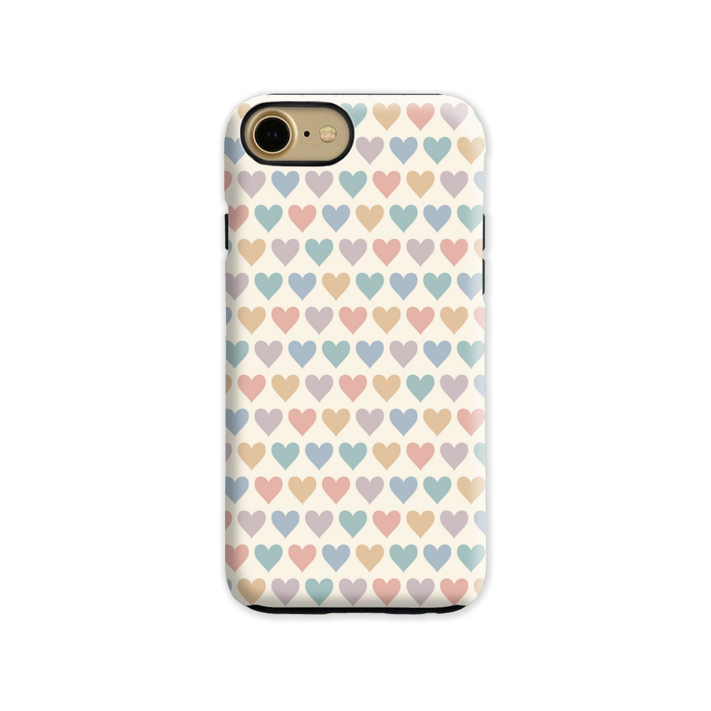 Pastel Multi Hearts Tough Phone Case