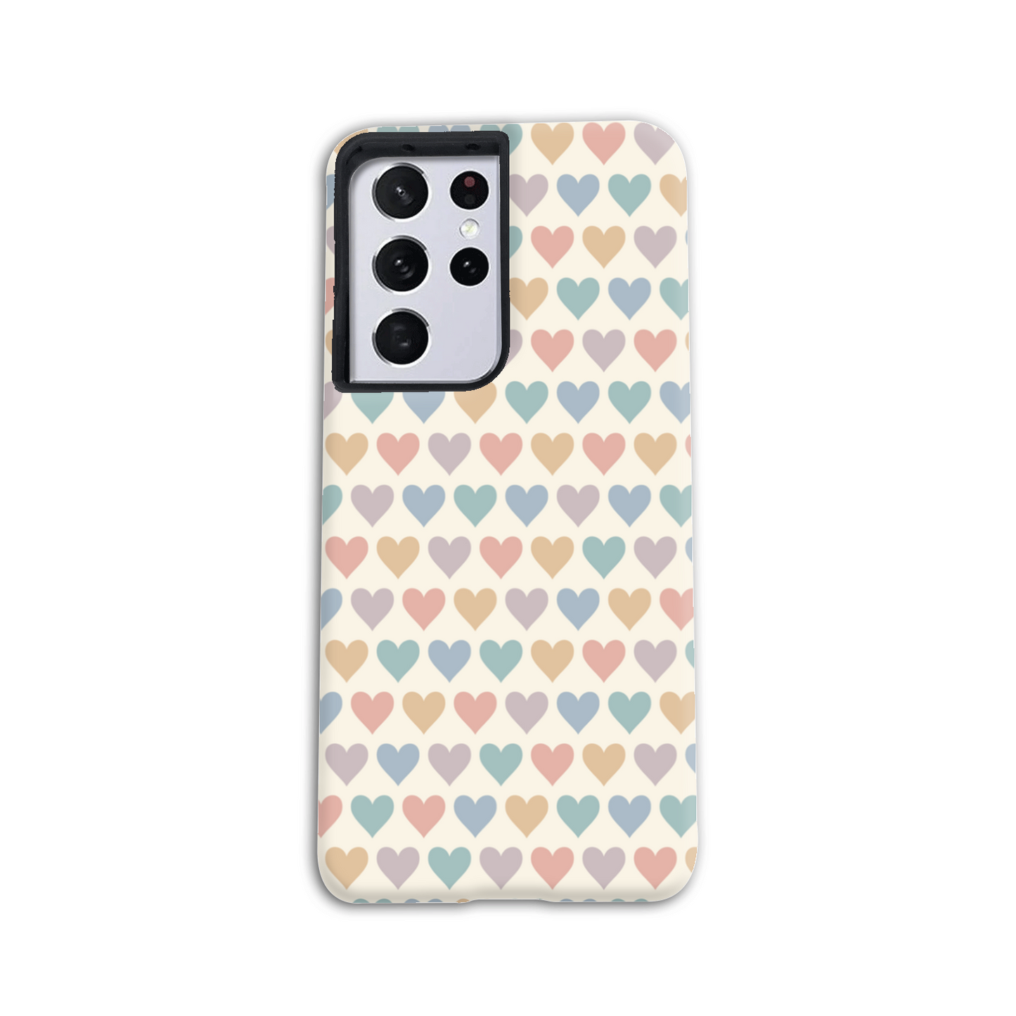 Pastel Multi Hearts Tough Phone Case