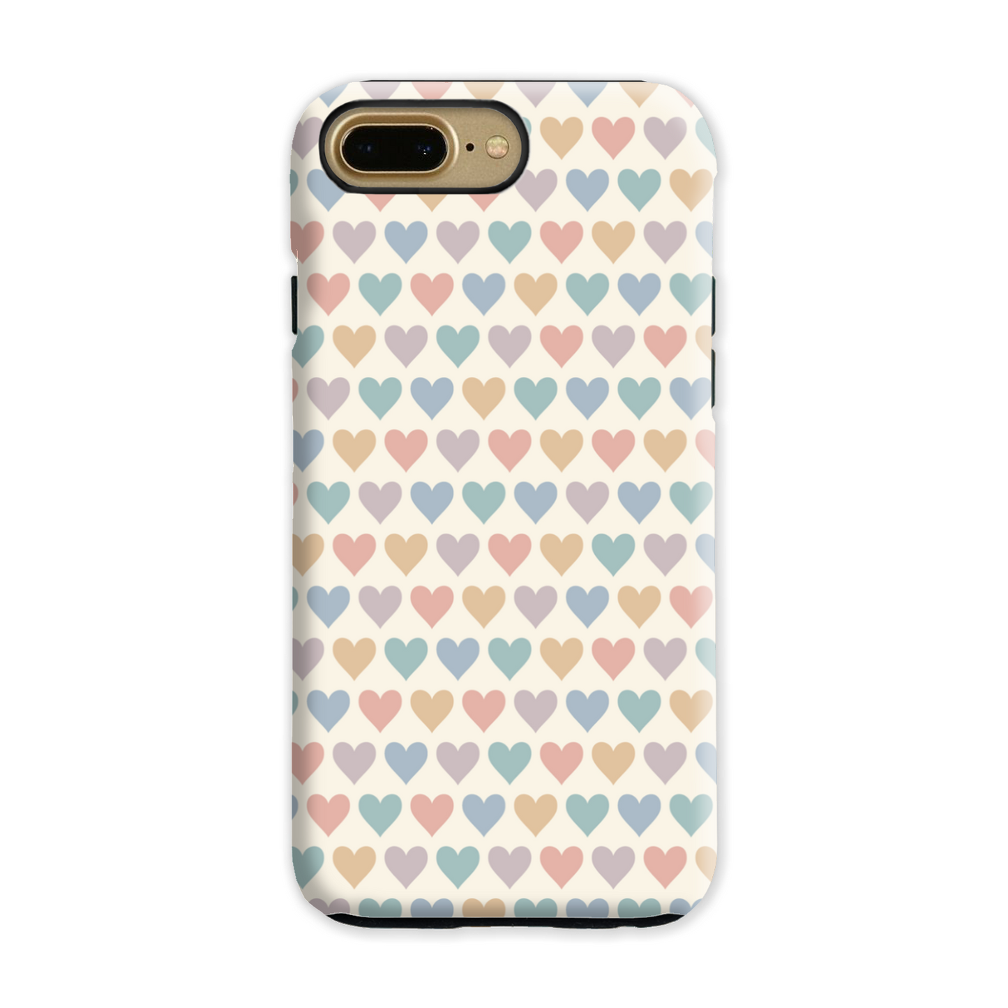 Pastel Multi Hearts Tough Phone Case