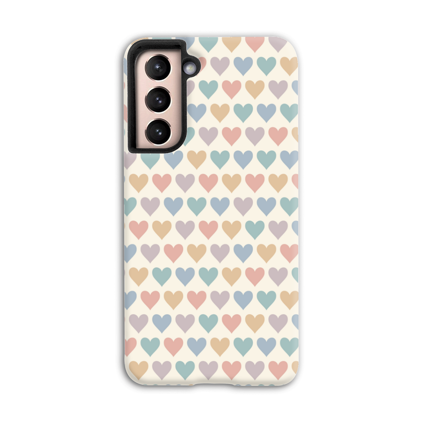 Pastel Multi Hearts Tough Phone Case