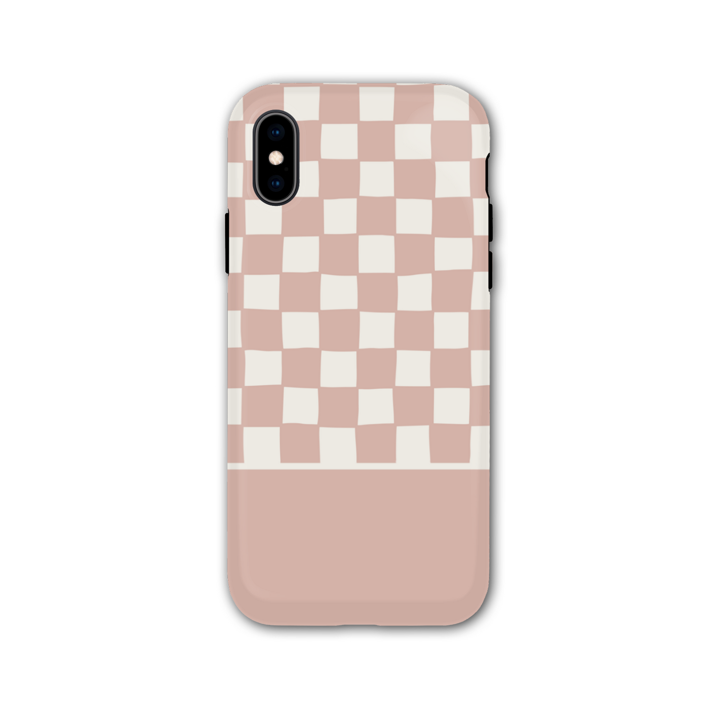 Pink Wobbly Check Tough Phone Case